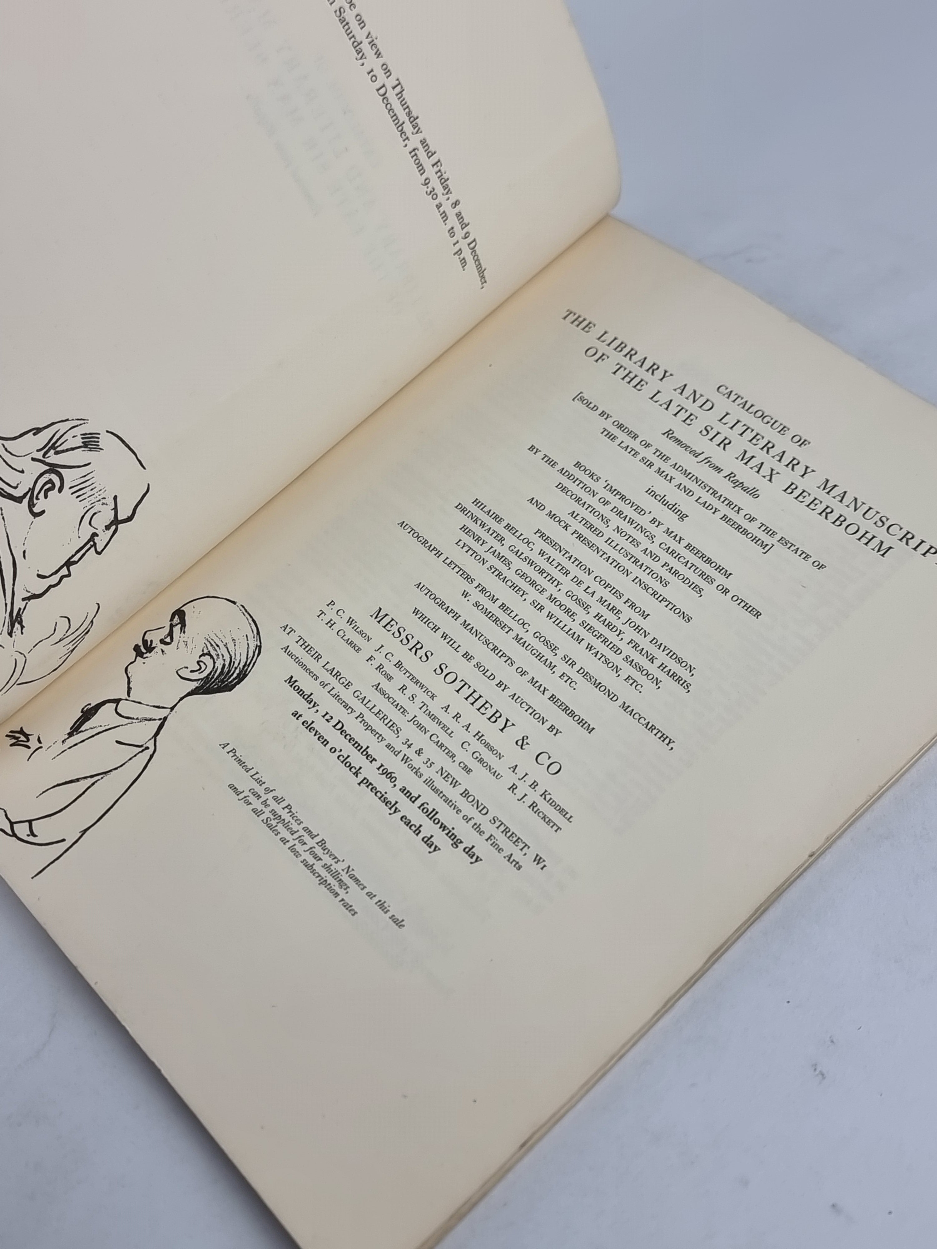 Catalogue of the Library and Literary Manuscripts of the Late Sir Max Beerbohm, Sotheby & Co.