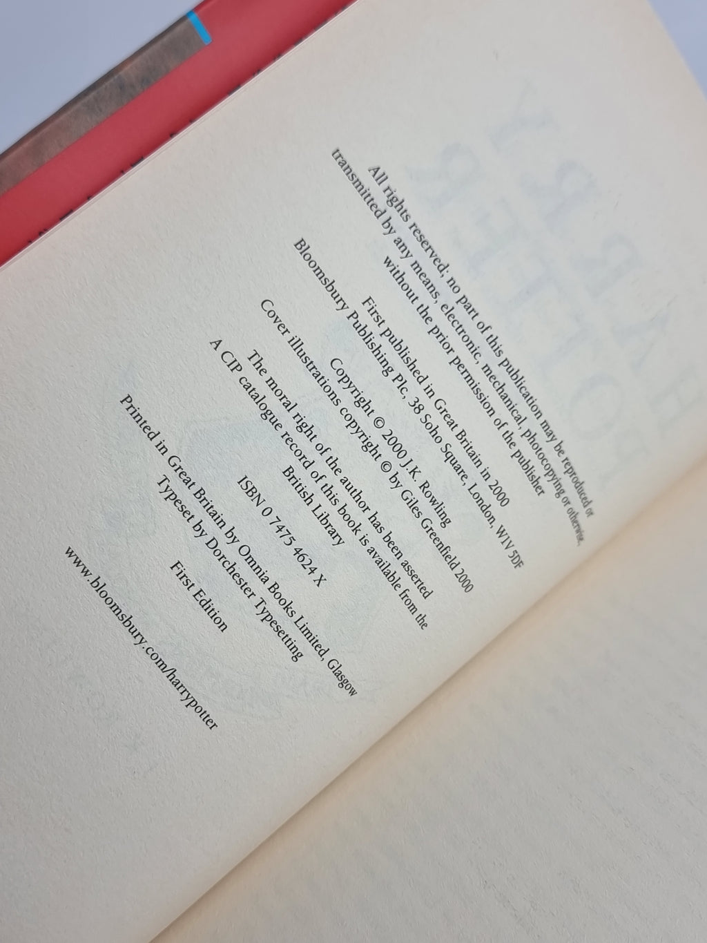Harry Potter and the Goblet of Fire, J.K. Rowling — 1st Edition