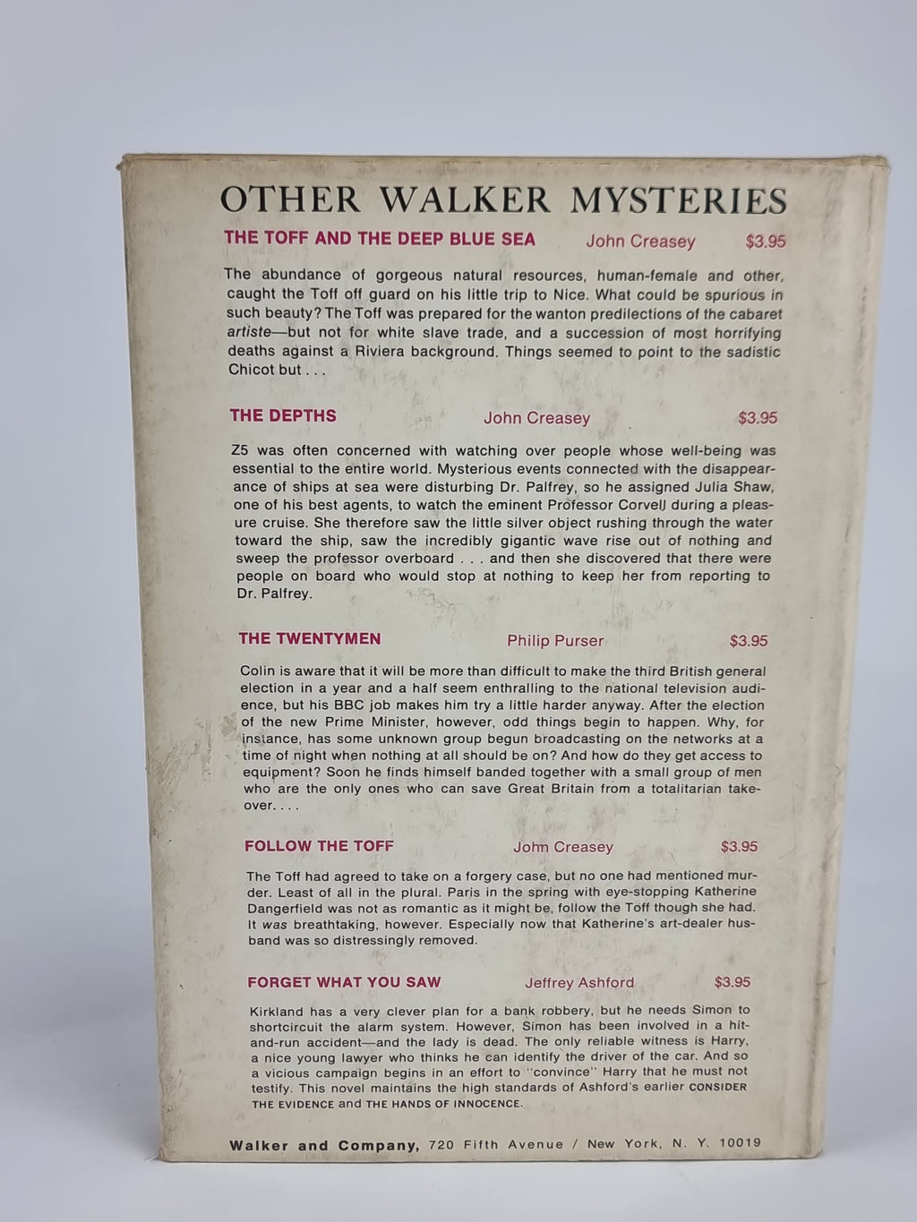 Make-Up for the Toff, John Creasey — 1st American Edition