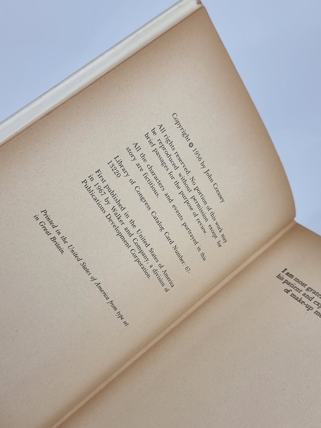 Make-Up for the Toff, John Creasey — 1st American Edition