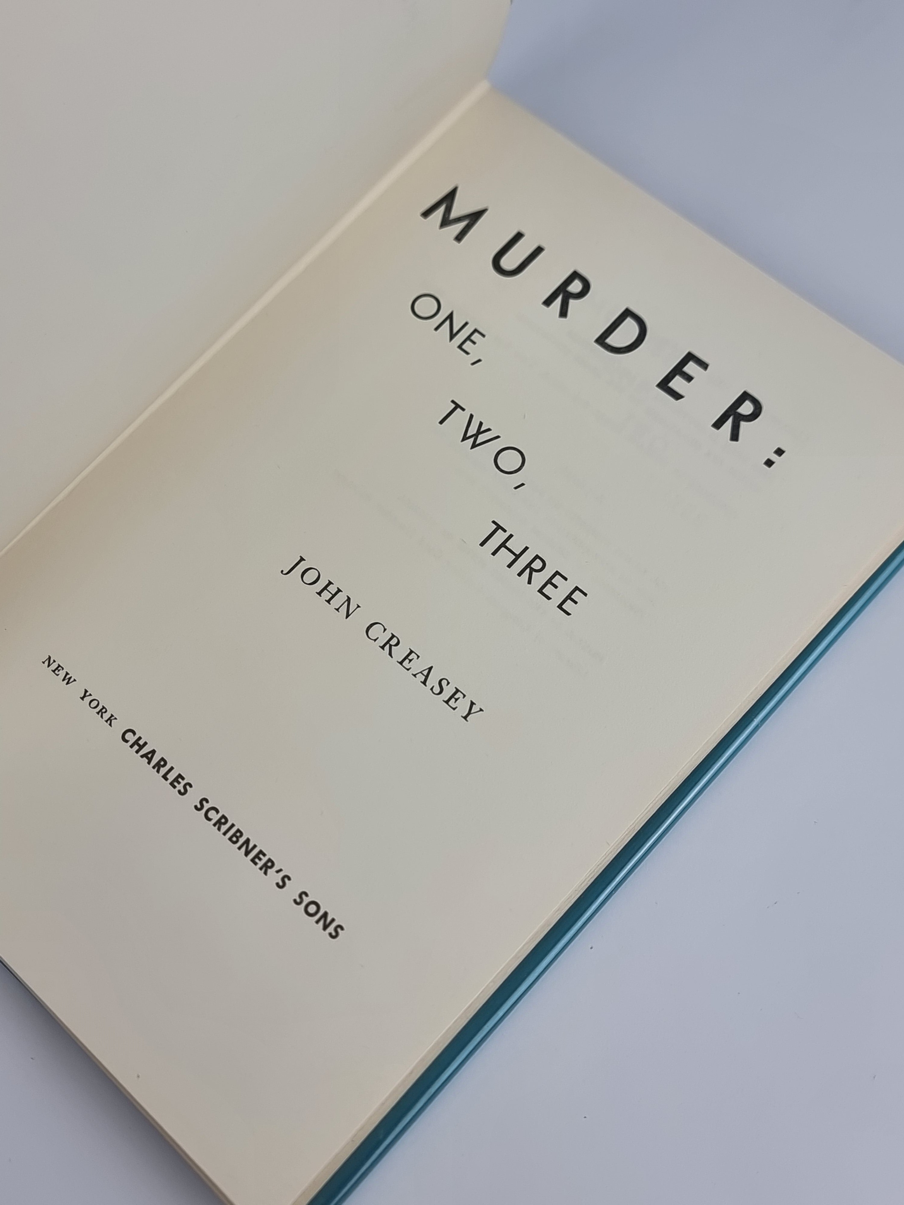 Murder: One, Two, Three, John Creasey — 1st US Edition