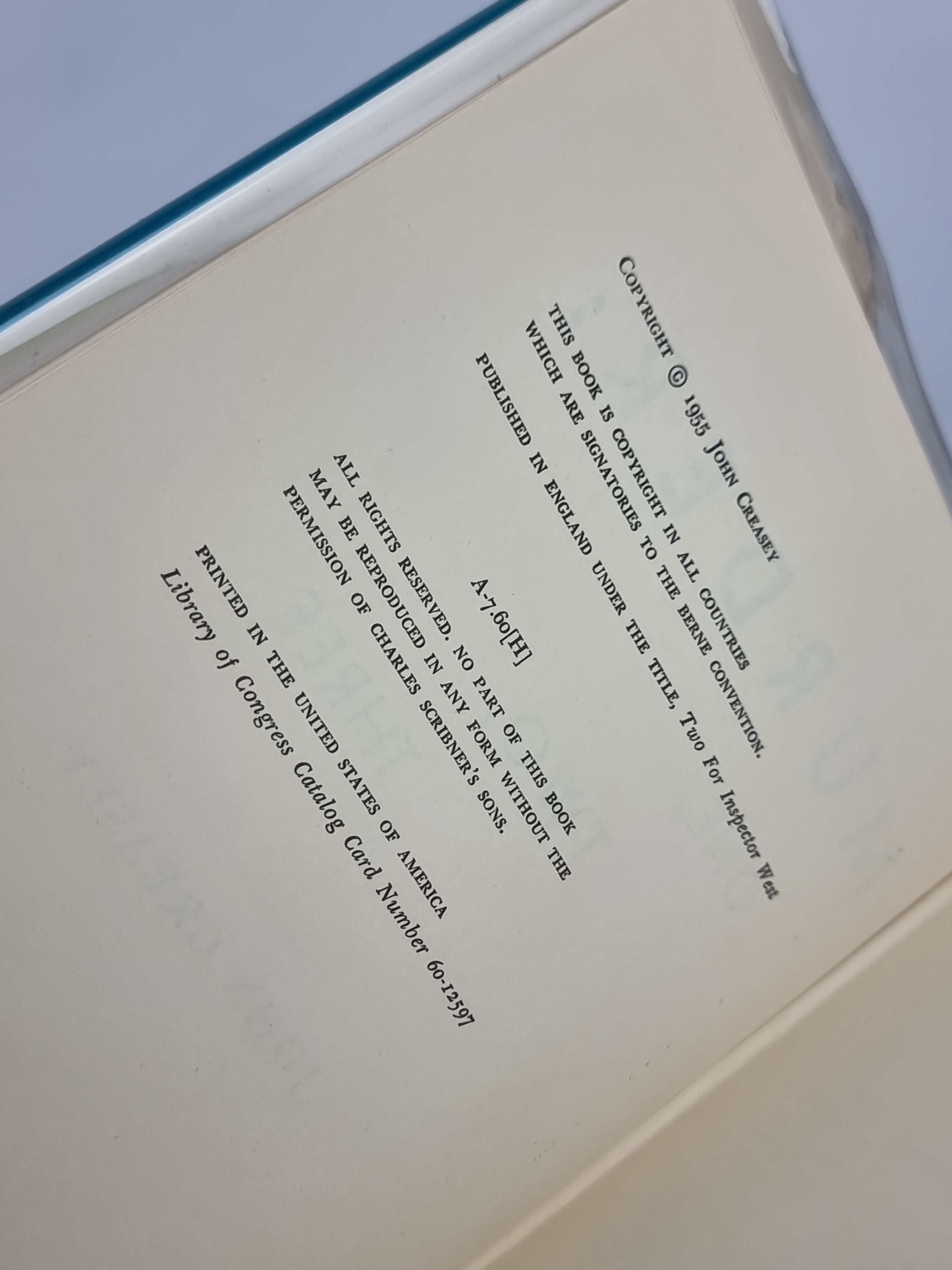 Murder: One, Two, Three, John Creasey — 1st US Edition