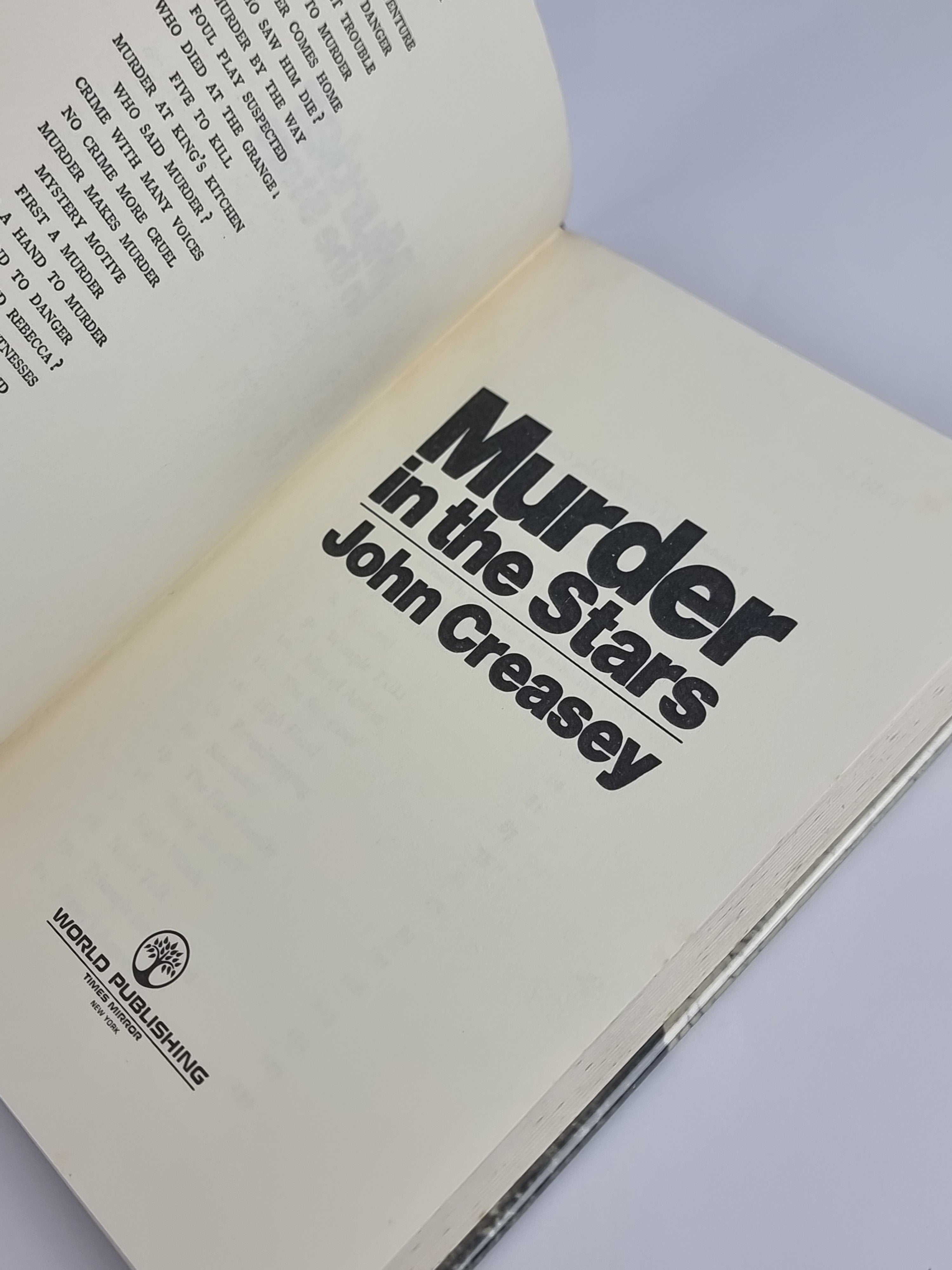 Murder in the Stars, John Creasey — 1st American Edition