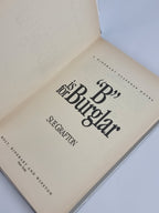 "B" is for Burglar, Sue Grafton — Book Club Edition