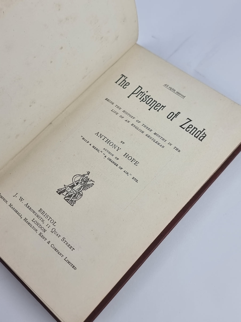 The Prisoner of Zenda, Anthony Hope — 1st Edition, Early Issue
