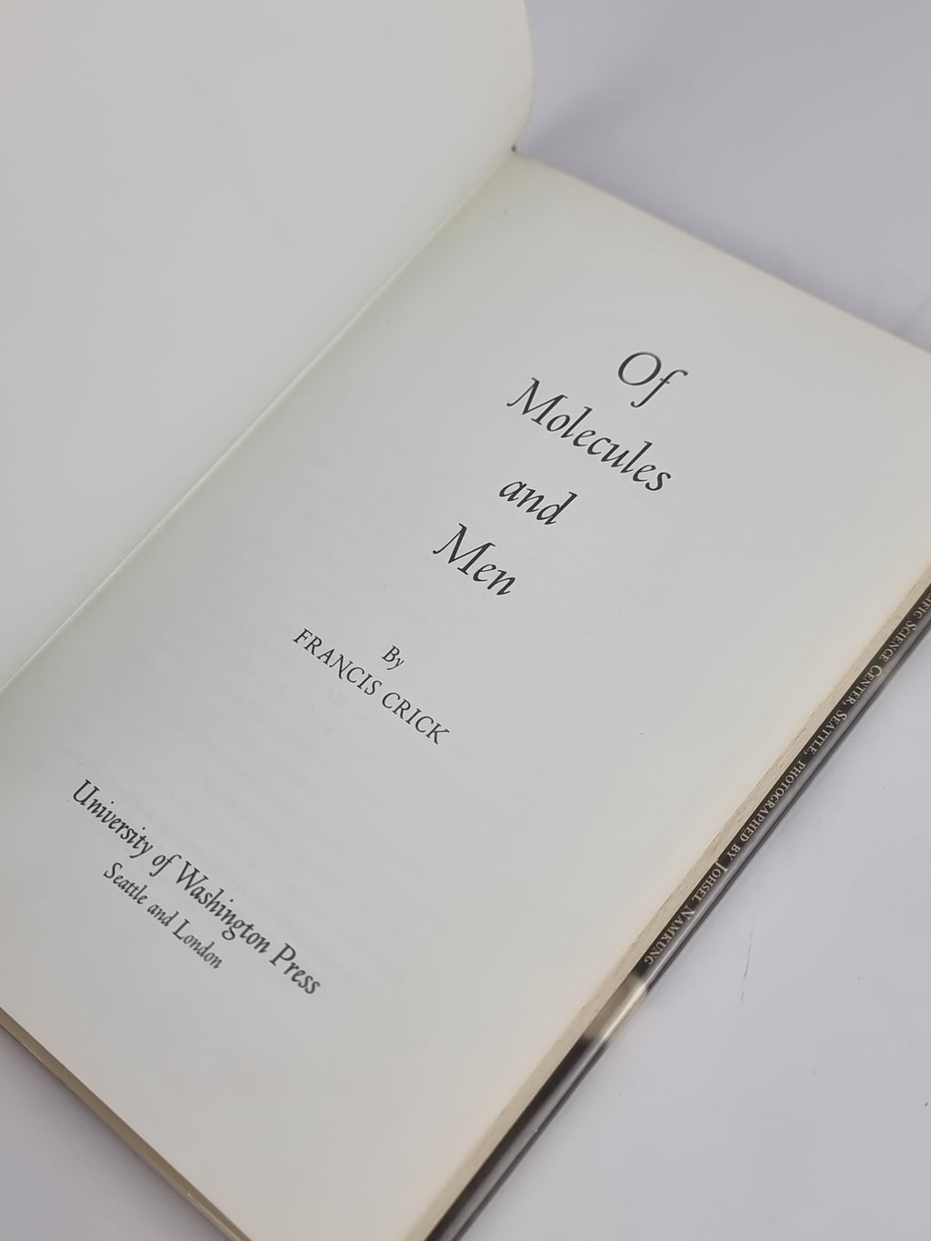 Of Molecules and Men, Francis Crick — 1st Edition