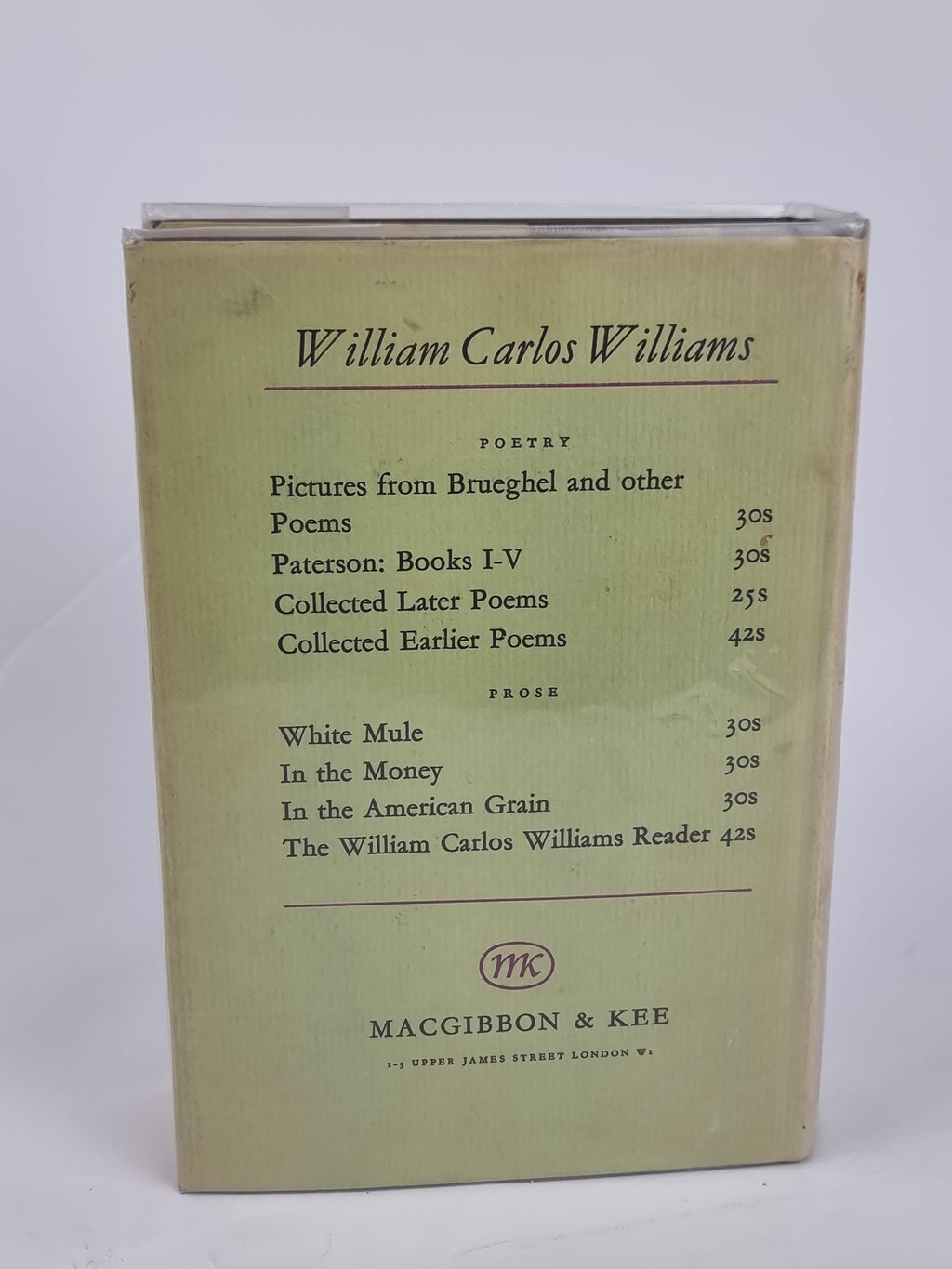 The Collected Earlier Poems, William Carlos Williams — 2nd Printing