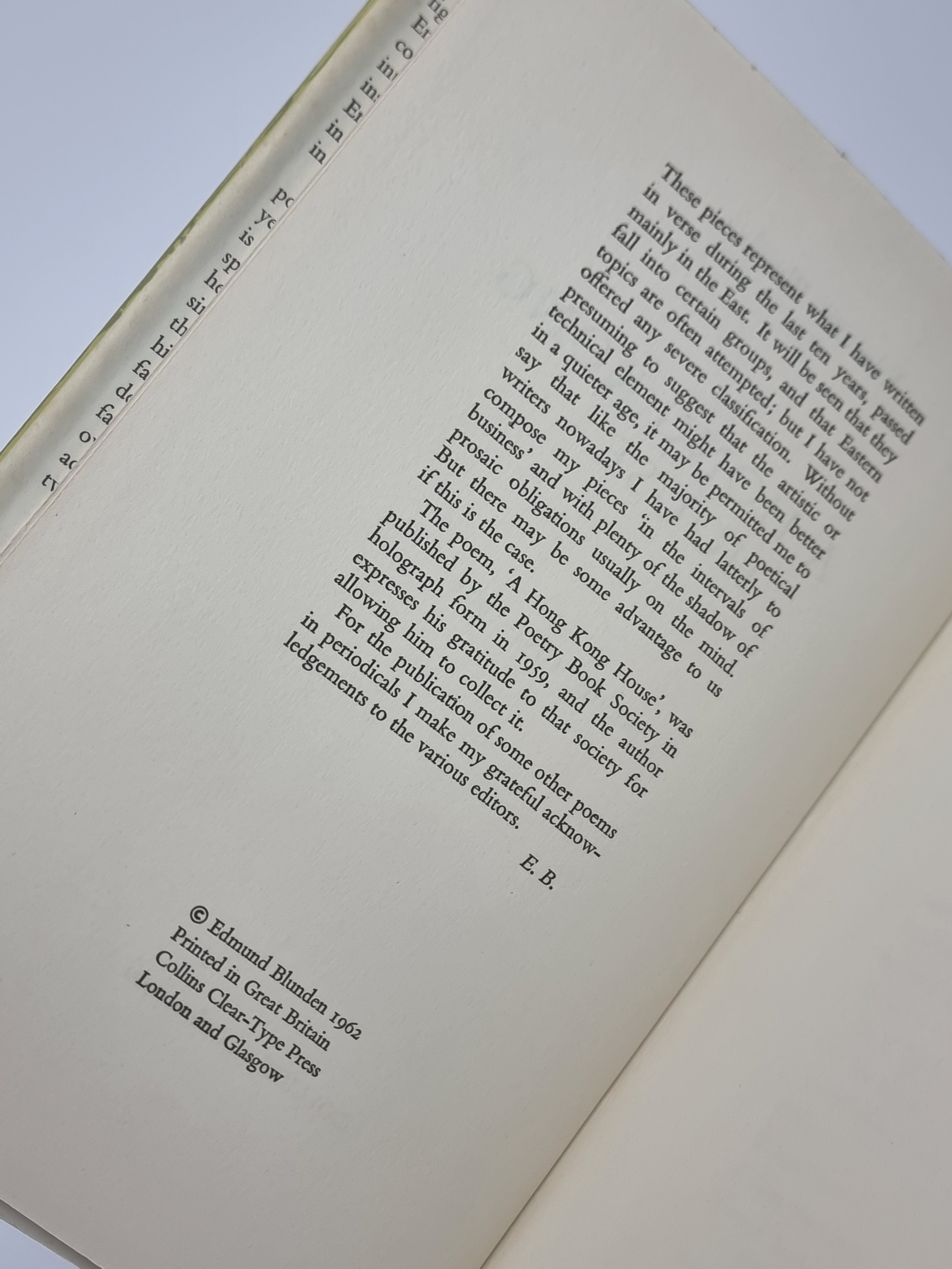 A Hong Kong House: Poems 1951-1961, Edmund Blunden — 1st Edition