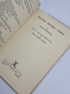 Thanks Before Going, John Masefield — 1st Edition