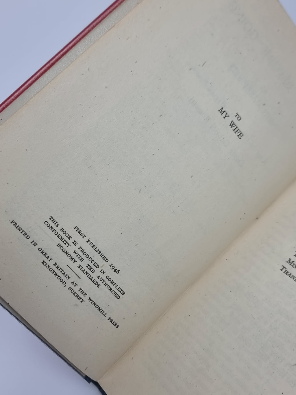 Thanks Before Going, John Masefield — 1st Edition