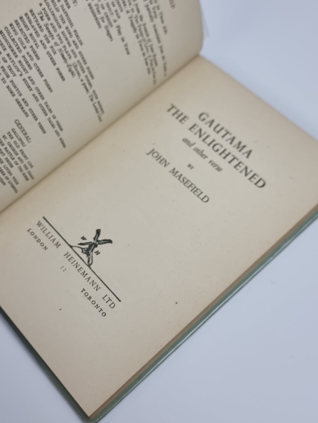 Gautama The Enlightened & Other Verse, John Masefield — 1st Edition