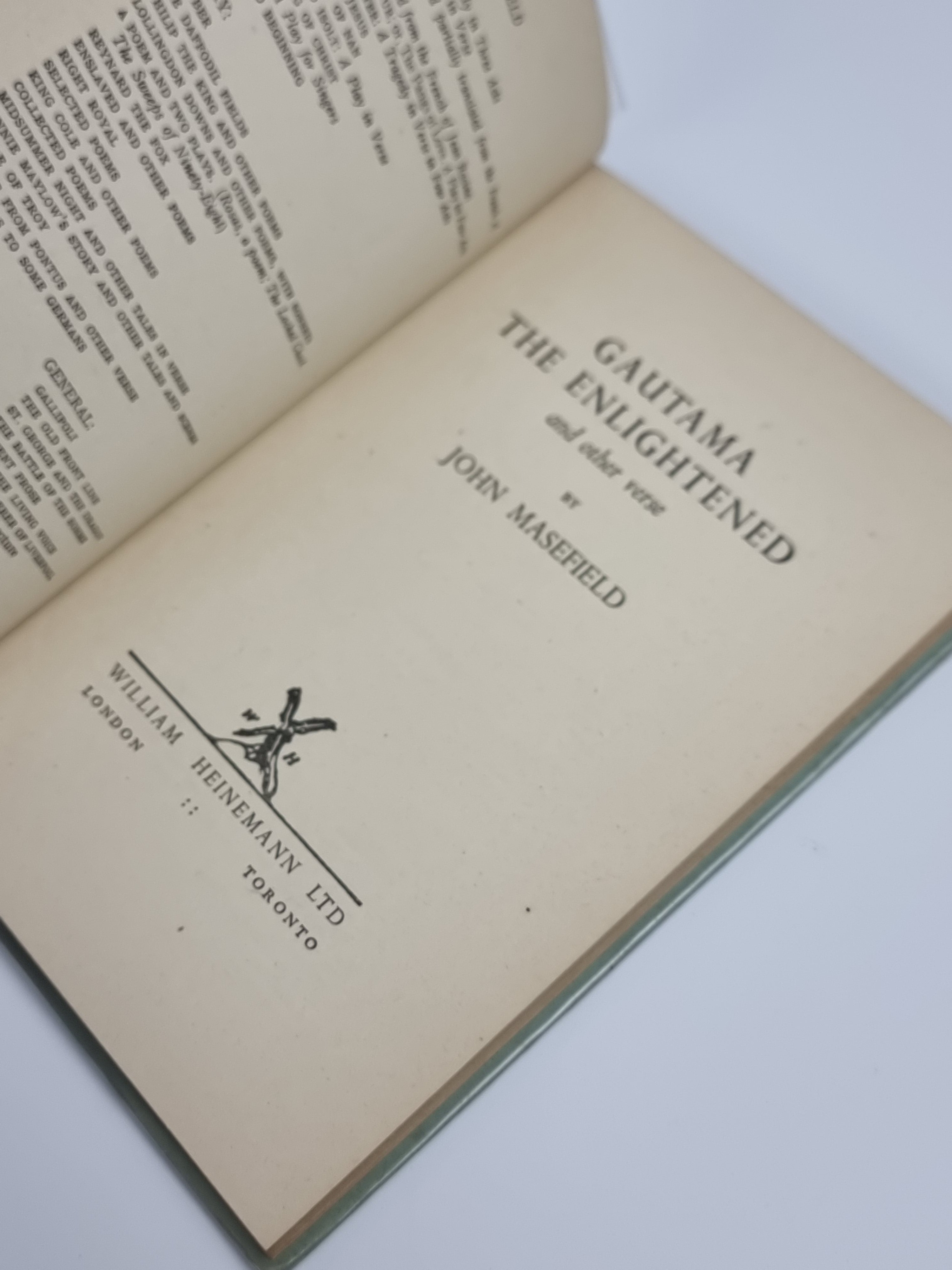 Gautama The Enlightened & Other Verse, John Masefield — 1st Edition