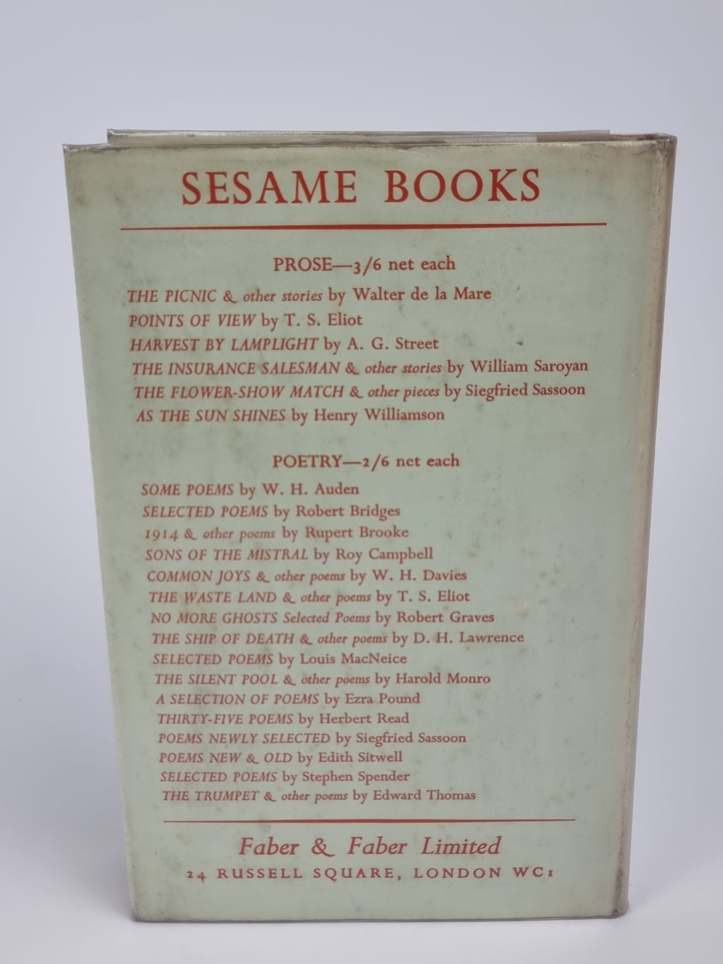 The Picnic and Other Stories, Walter de la Mare — 1st Edition