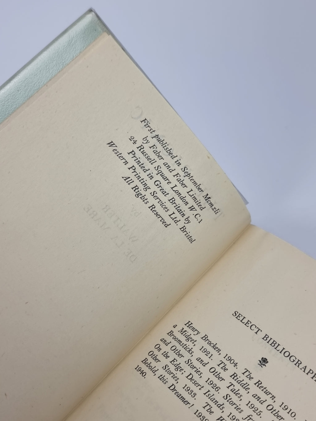 The Picnic and Other Stories, Walter de la Mare — 1st Edition