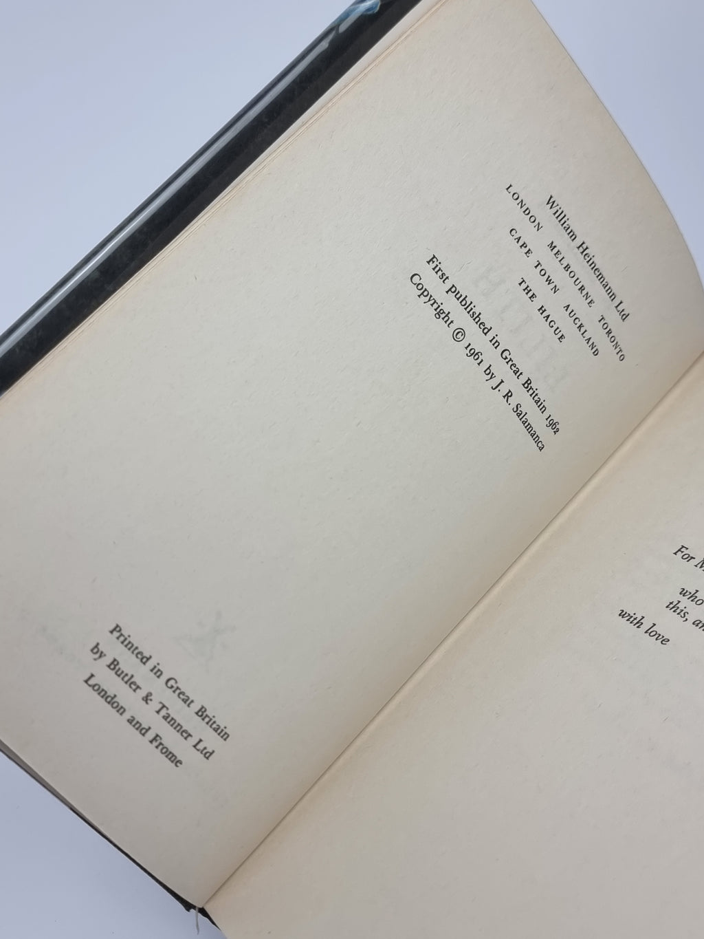 Lilith, J. R. Salamanca — 1st UK Edition