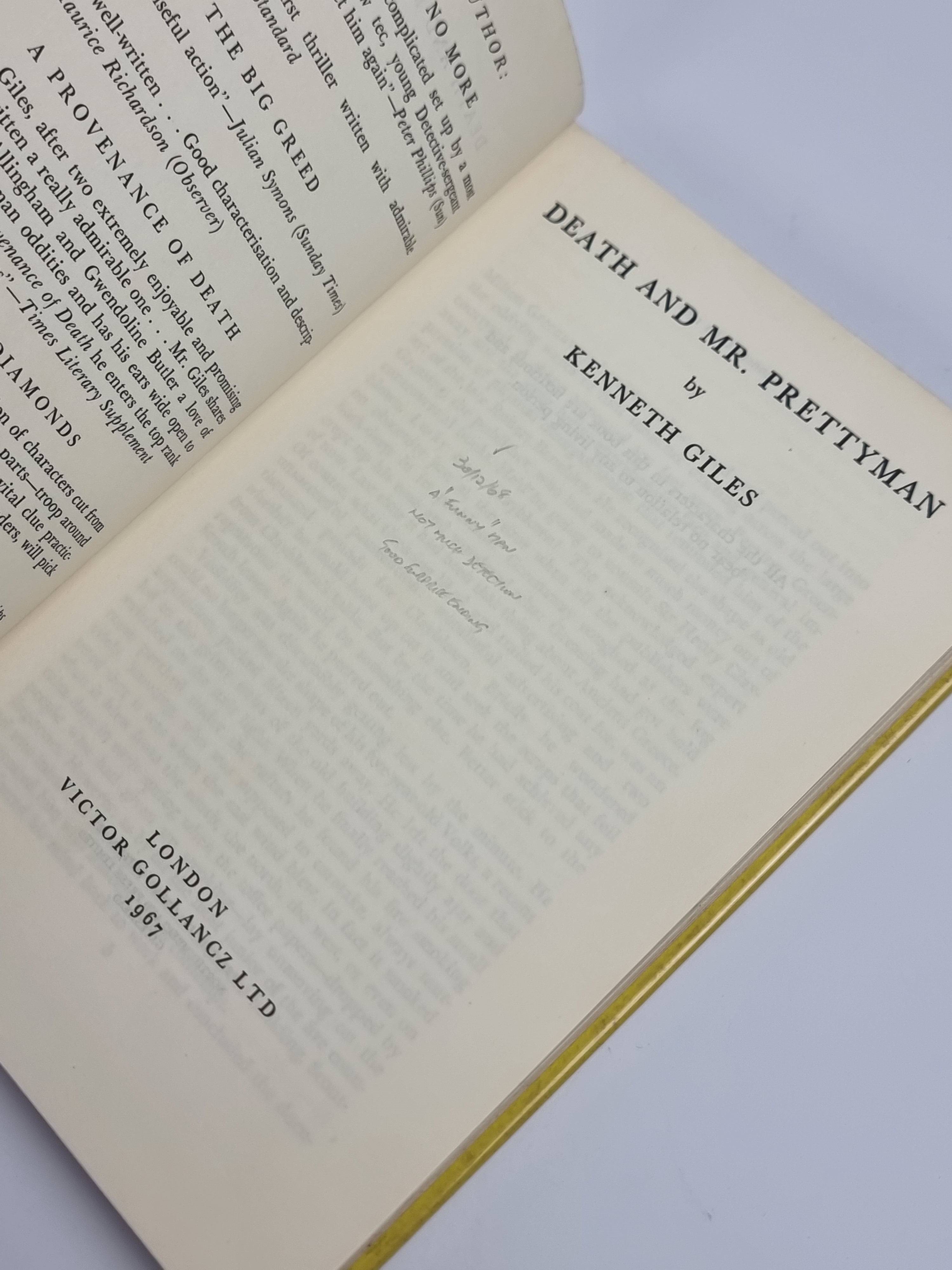 Death and Mr Prettyman, Kenneth Giles — 1st Edition