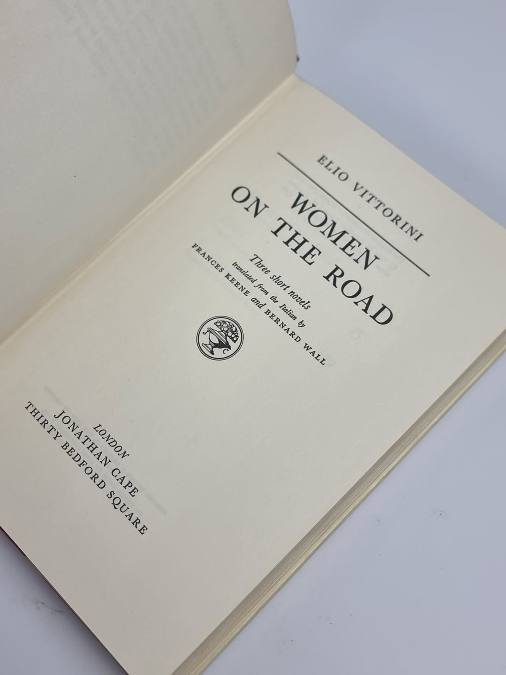 Women on the Road, Elio Vittorini — 1st UK Edition