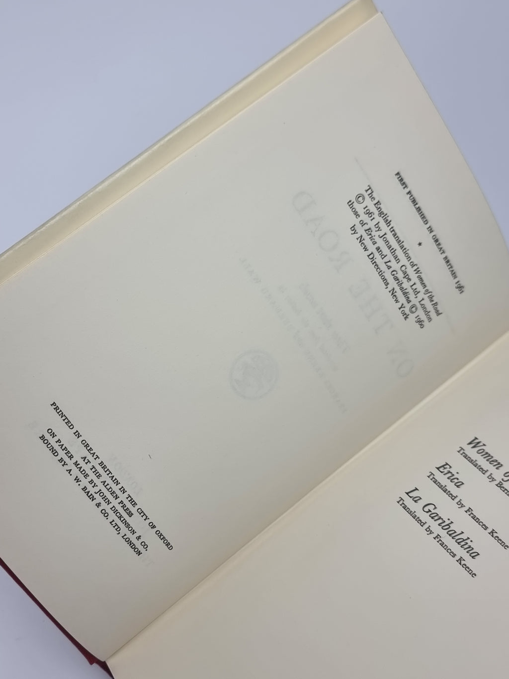 Women on the Road, Elio Vittorini — 1st UK Edition