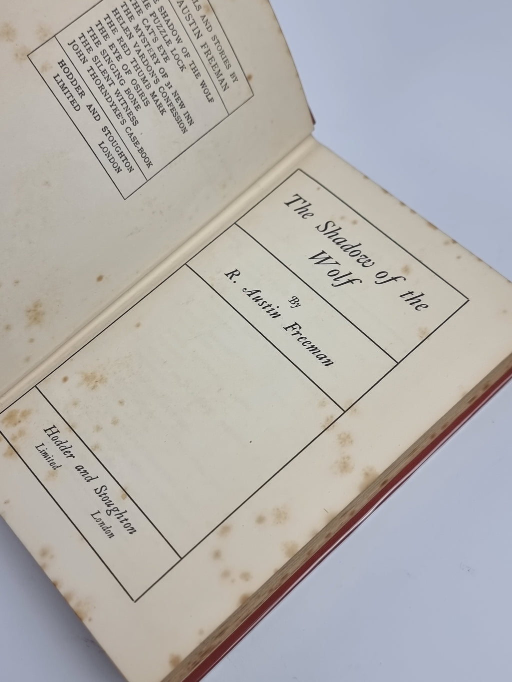The Shadow of the Wolf, R. Austin Freeman — 1st Edition