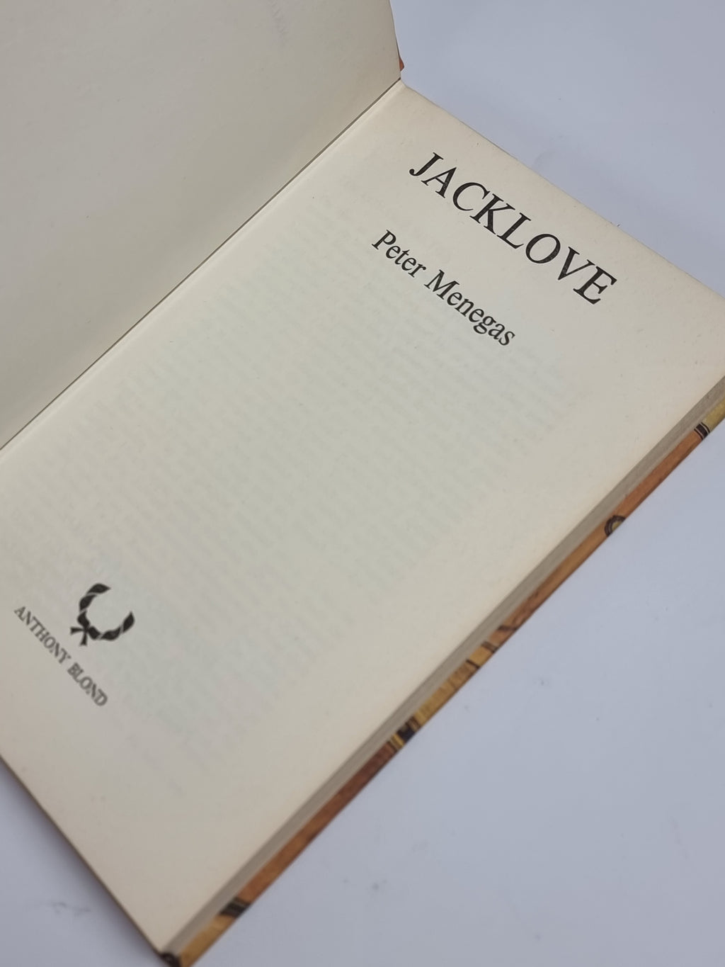 Jacklove, Peter Menegas — 1st Edition