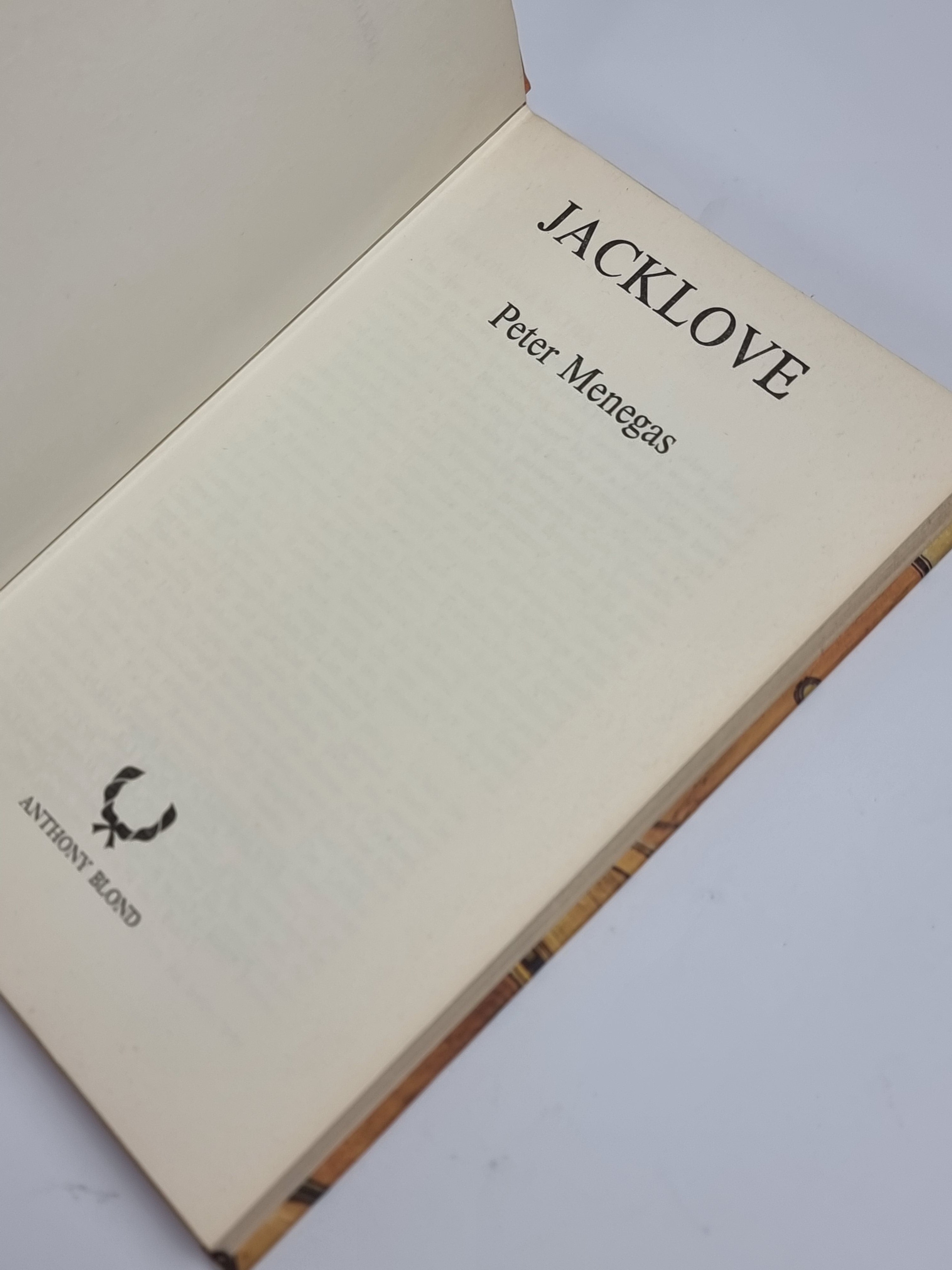 Jacklove, Peter Menegas — 1st Edition