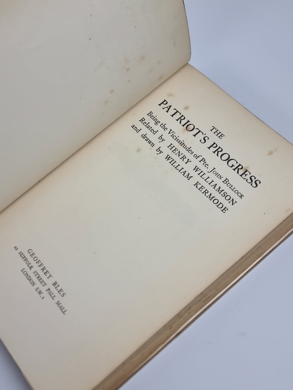 The Patriot's Progress, Henry Williamson — 1st Edition