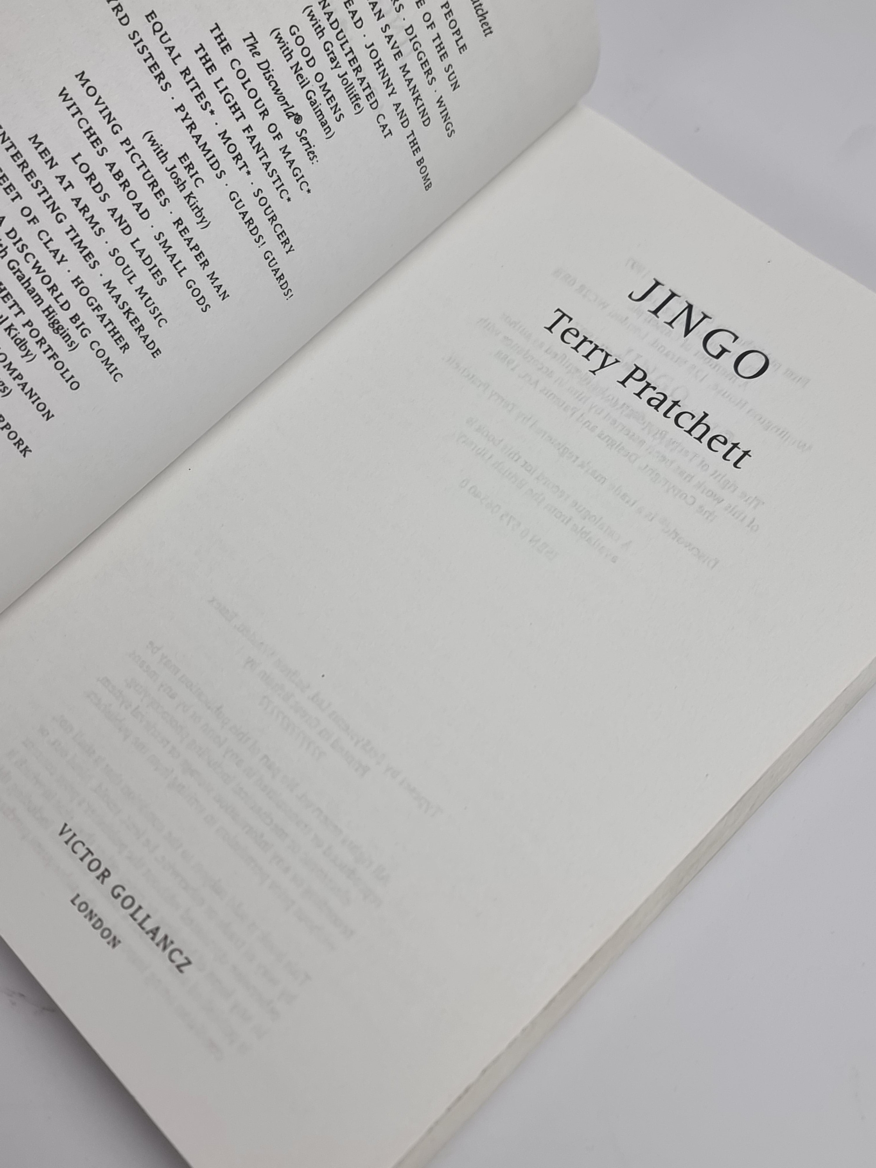 Jingo, Terry Pratchett — Uncorrected Proof