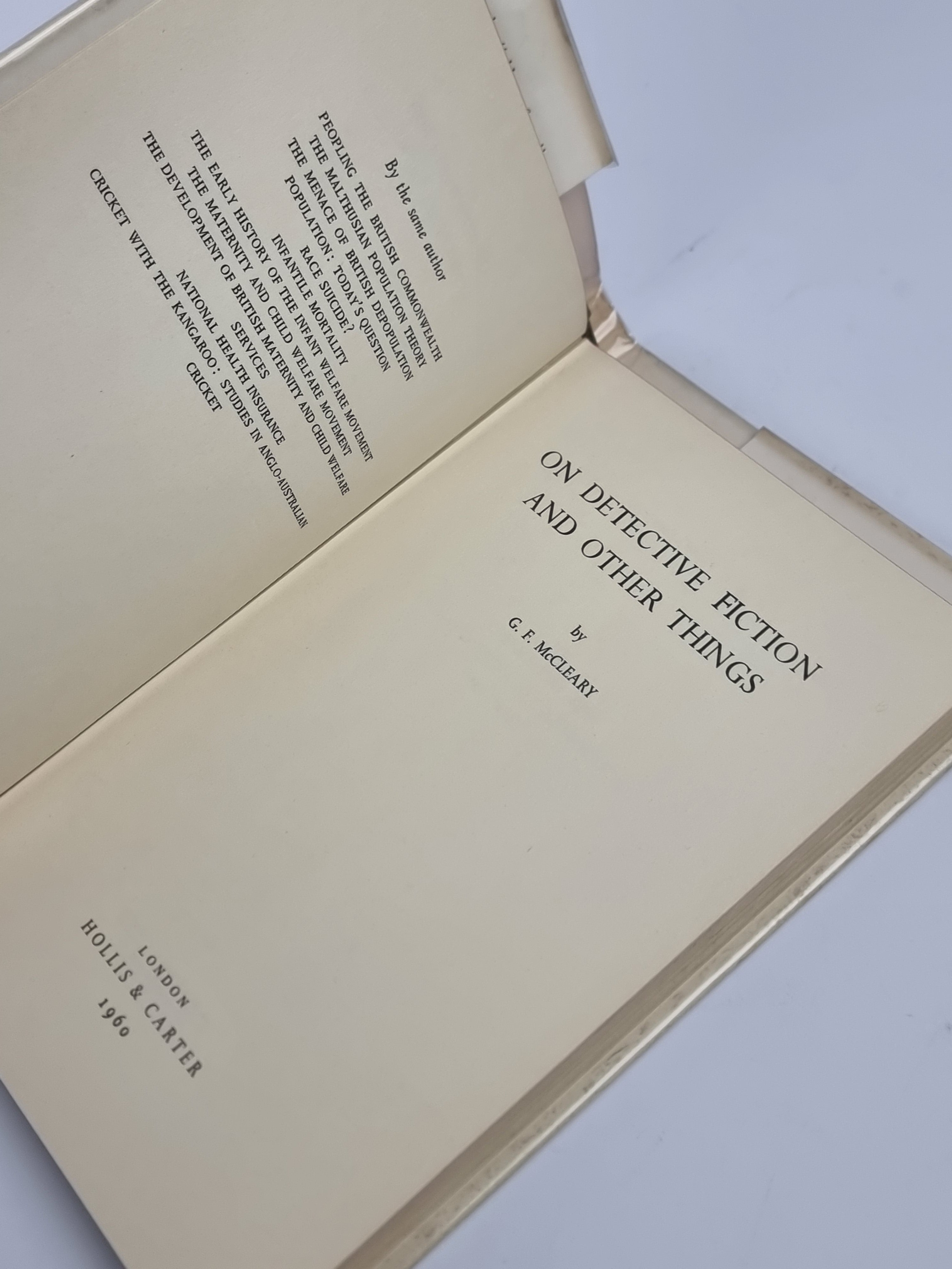On Detective Fiction and Other Things Including Pickwick, Cambridge, Infant Mortality, Slums, Stevenson...