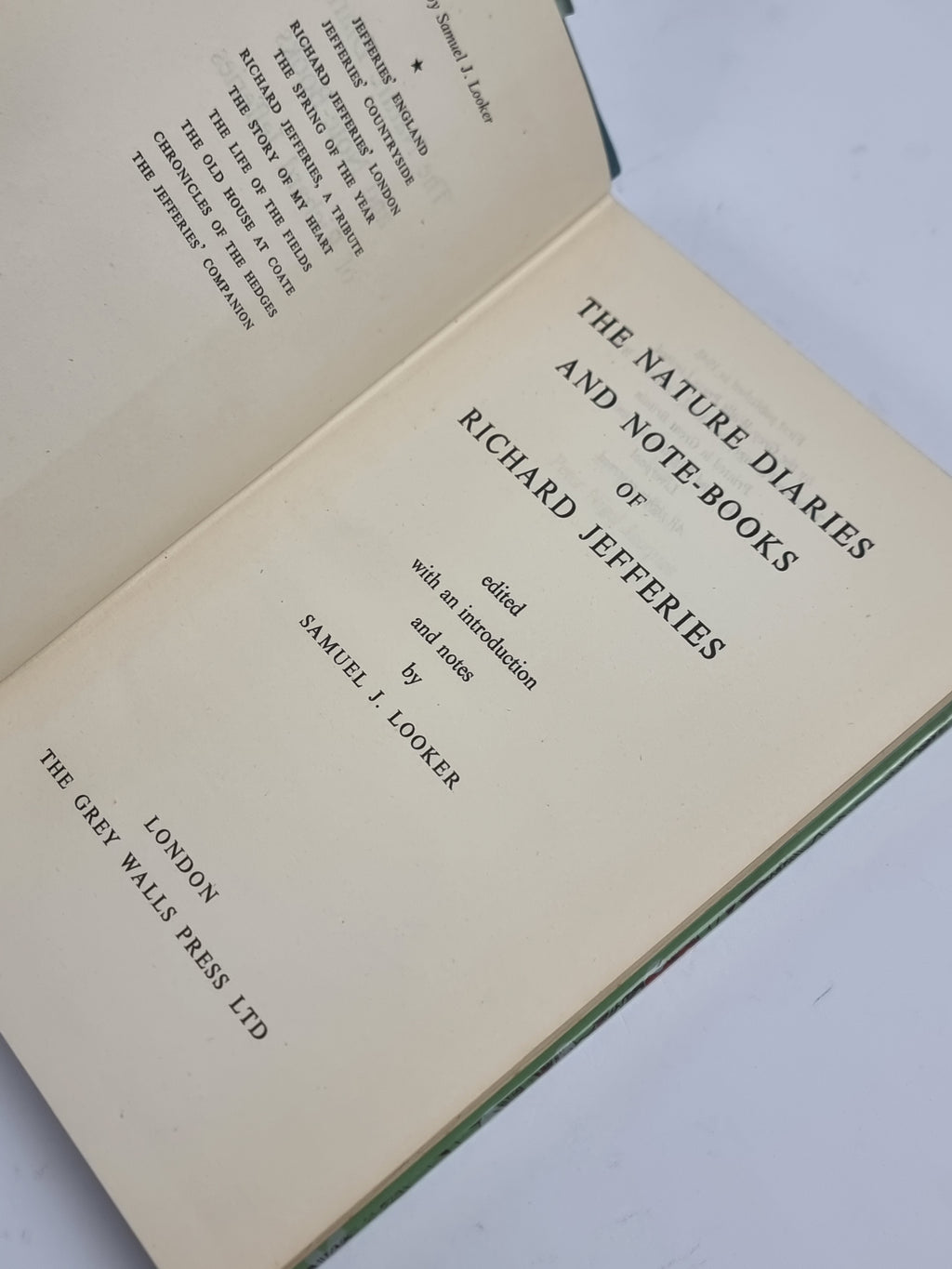 The Nature Diaries and Note-Books of Richard Jefferies, Richard Jefferies — 1st Ed