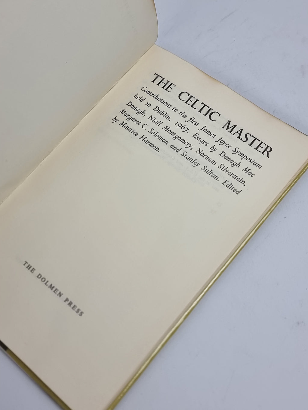 The Celtic Master, Edited by Maurice Harmon — 1st Edition