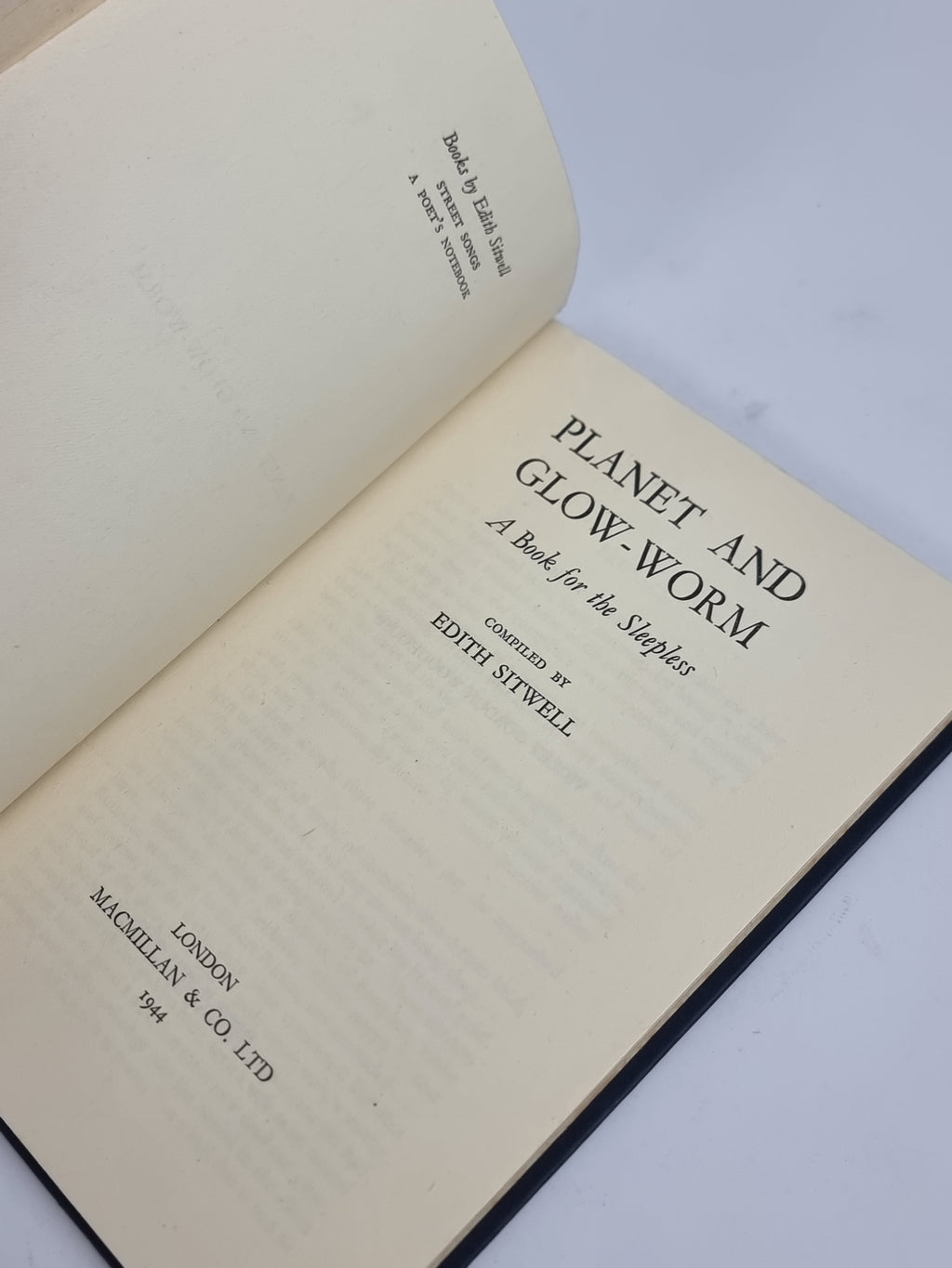 Planet and Glow-Worm: A Book for the Sleepless, Edith Sitwell (Compiler) — 1st Edition