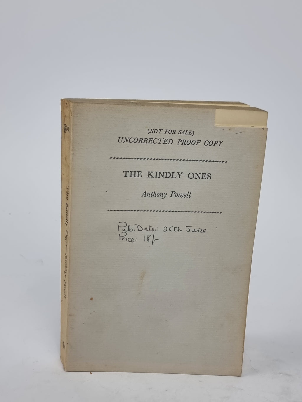 The Kindly Ones, Anthony Powell — Uncorrected Proof Copy