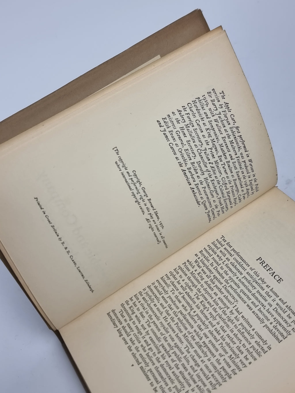 The Apple Cart: A Political Extravaganza, Bernard Shaw — 1st Edition