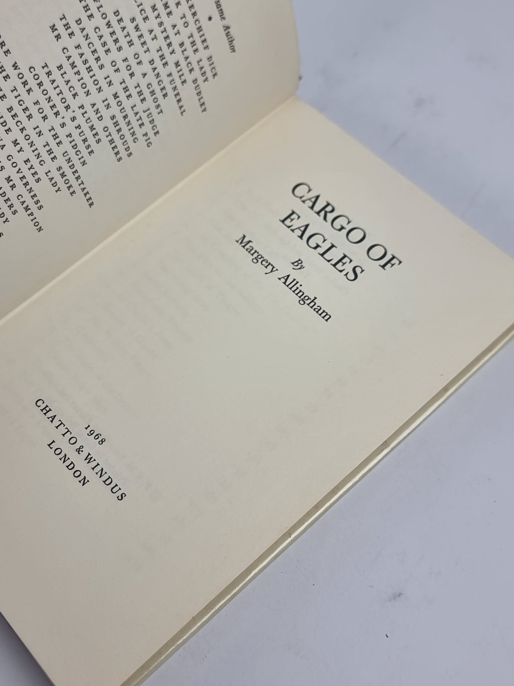 Cargo of Eagles, Margery Allingham — 1st Edition