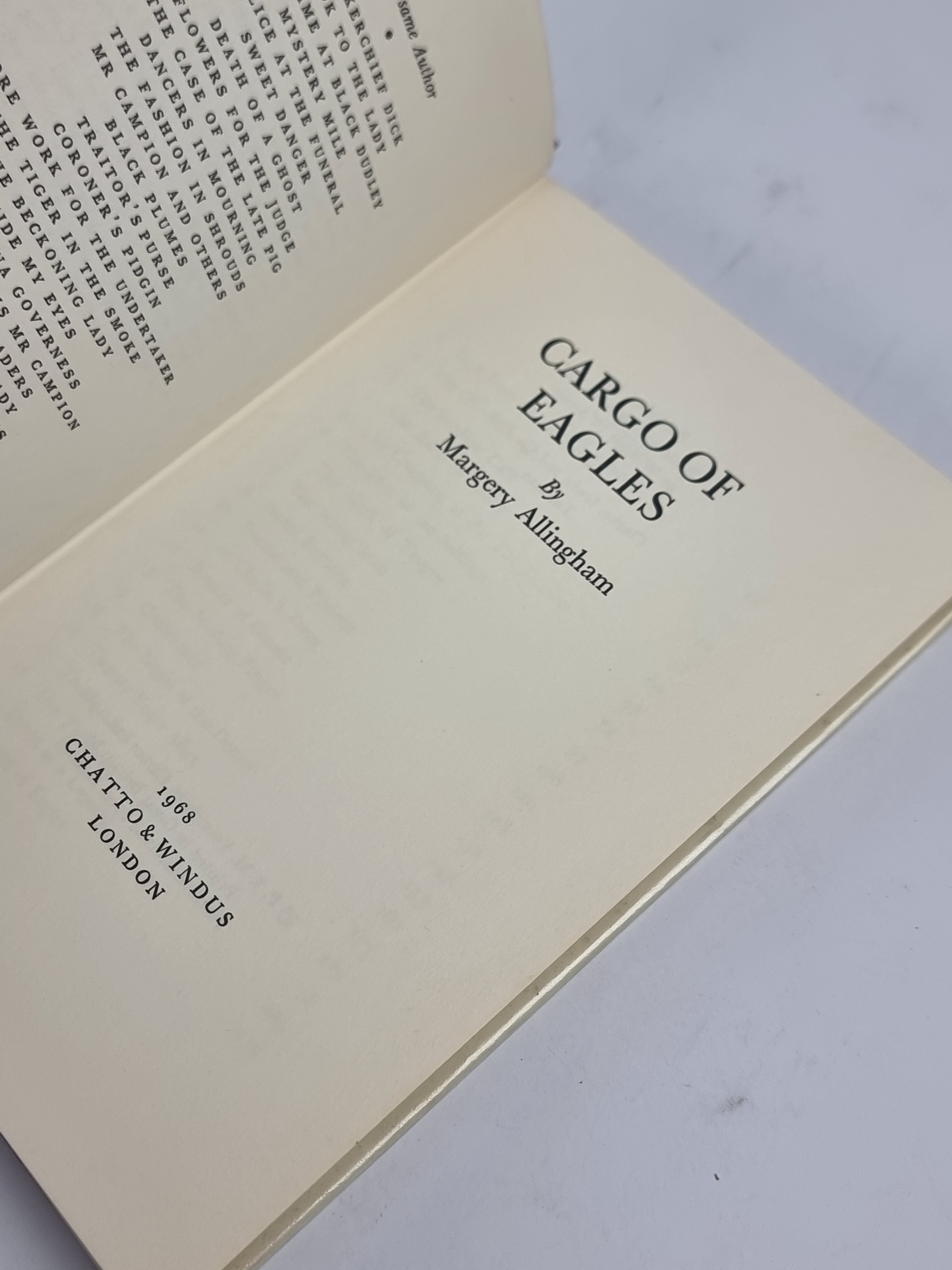Cargo of Eagles, Margery Allingham — 1st Edition