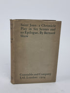 Saint Joan: a Chronicle Play in Six Scenes and an Epilogue, Bernard Shaw — 1st Edition
