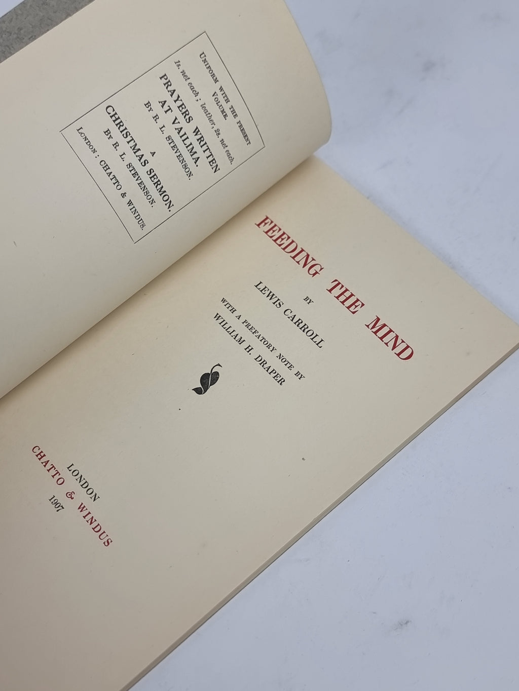Feeding the Mind, Lewis Carroll — 1st Edition