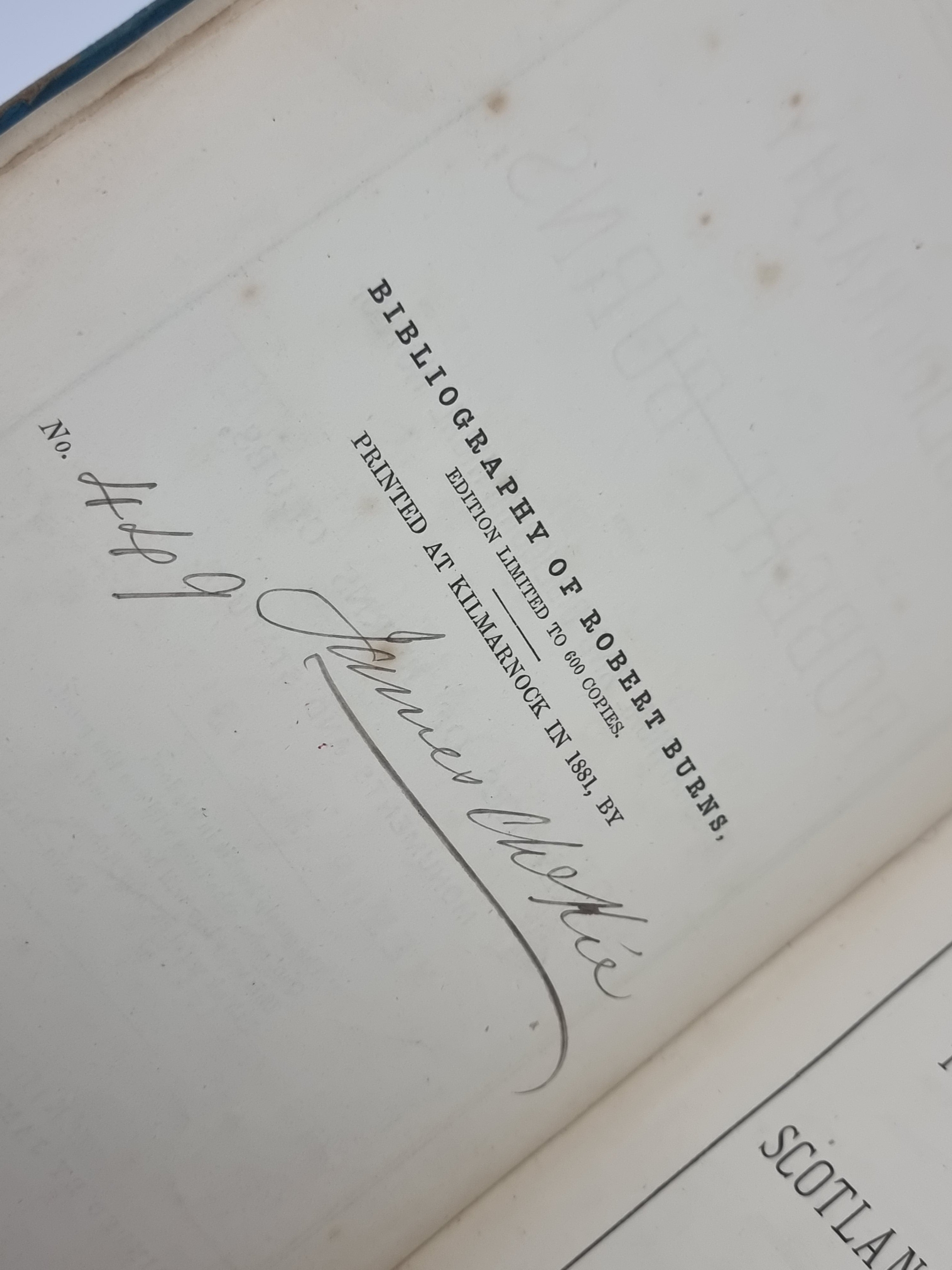 The Bibliography of Robert Burns, Compiled by James M'Kie — 1st Edition, Limited