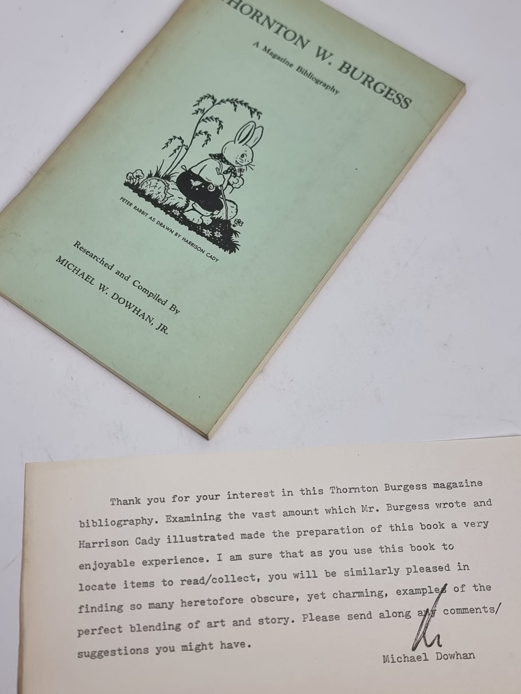 Thornton W. Burgess: A Magazine Bibliography, Michael W. Dowhan, Jr — 1st Ed