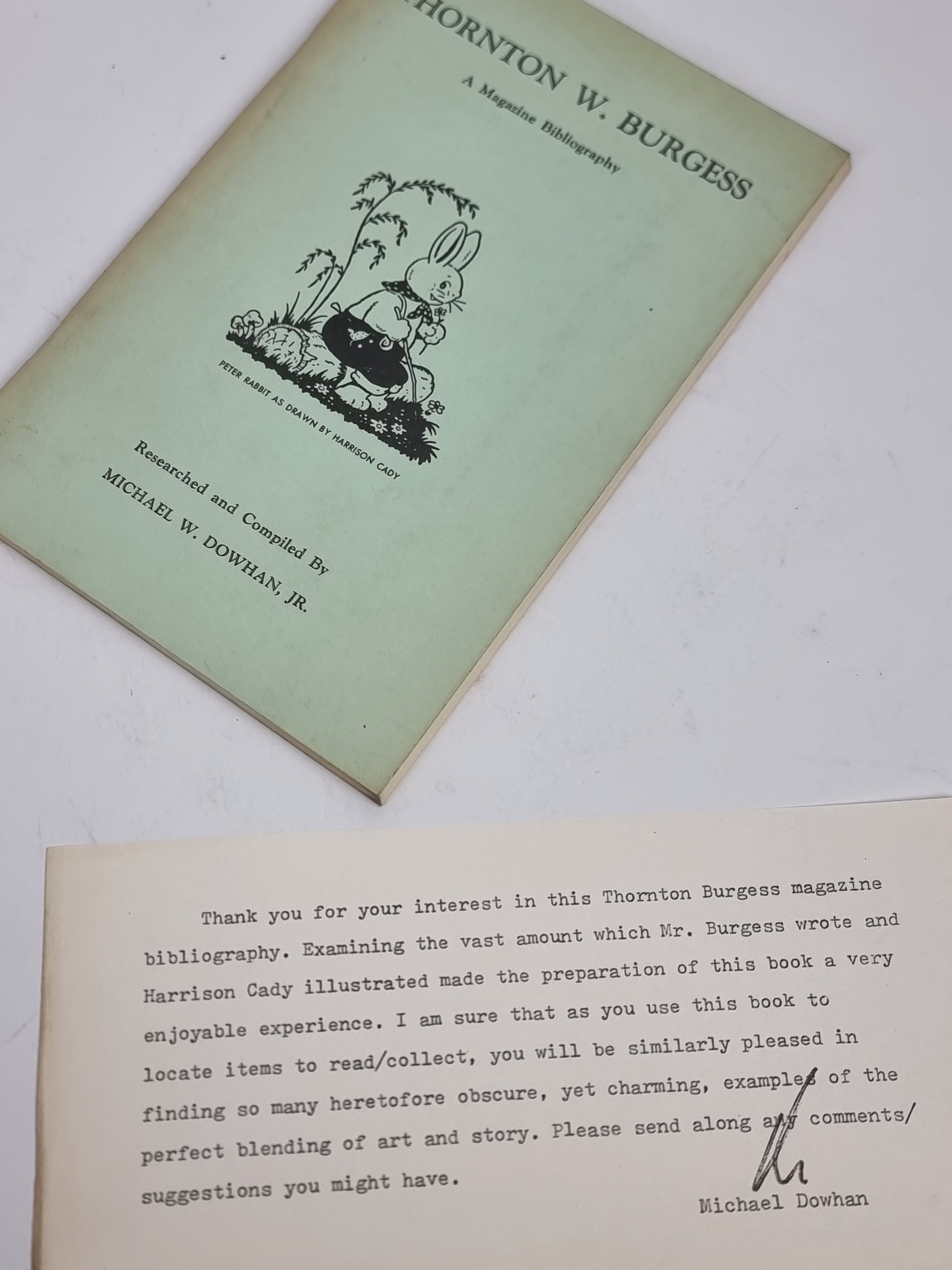 Thornton W. Burgess: A Magazine Bibliography, Michael W. Dowhan, Jr — 1st Ed