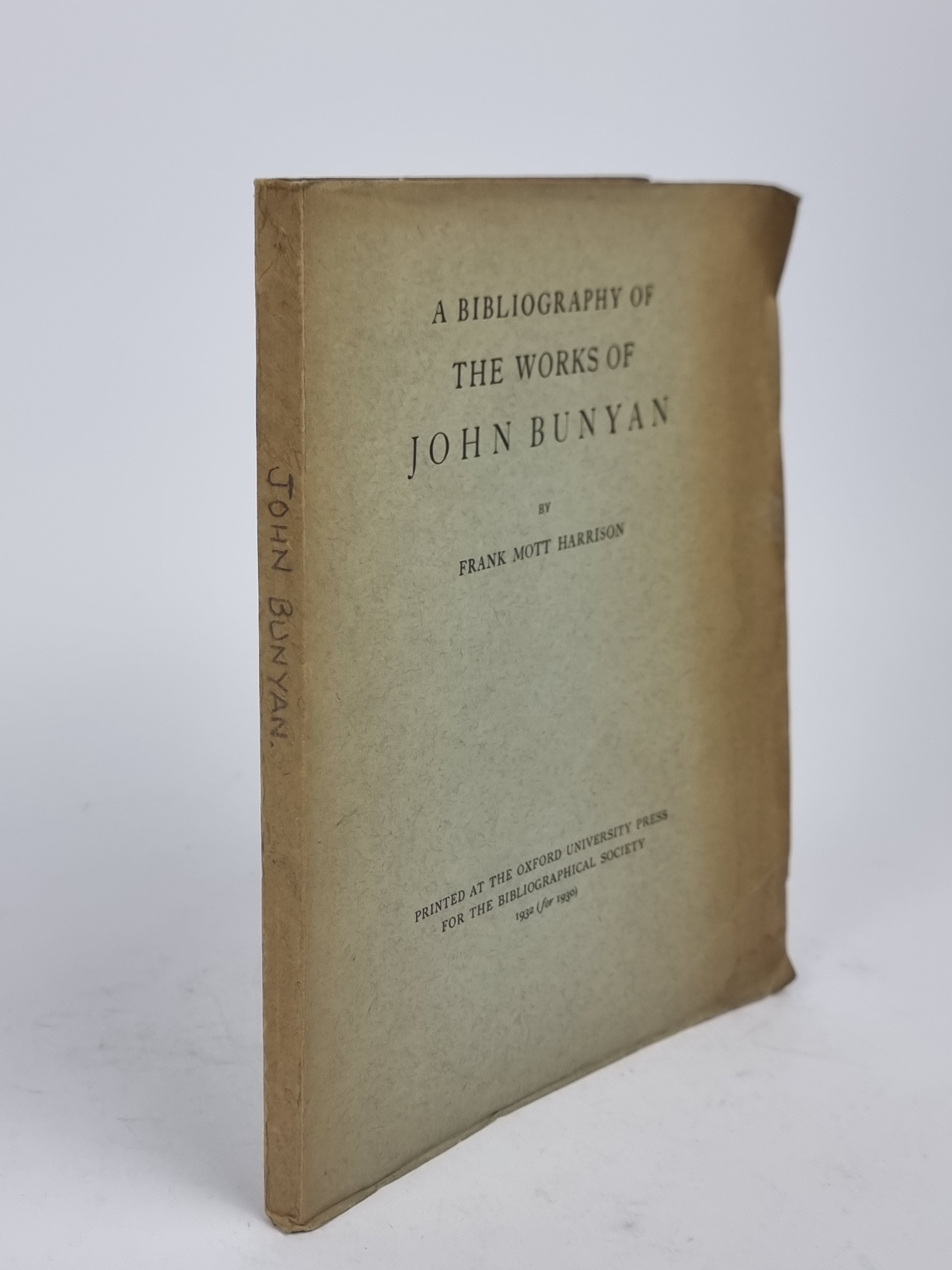 A Bibliography of the Works of John Bunyan, Frank Mott Harrison — 1st Edition