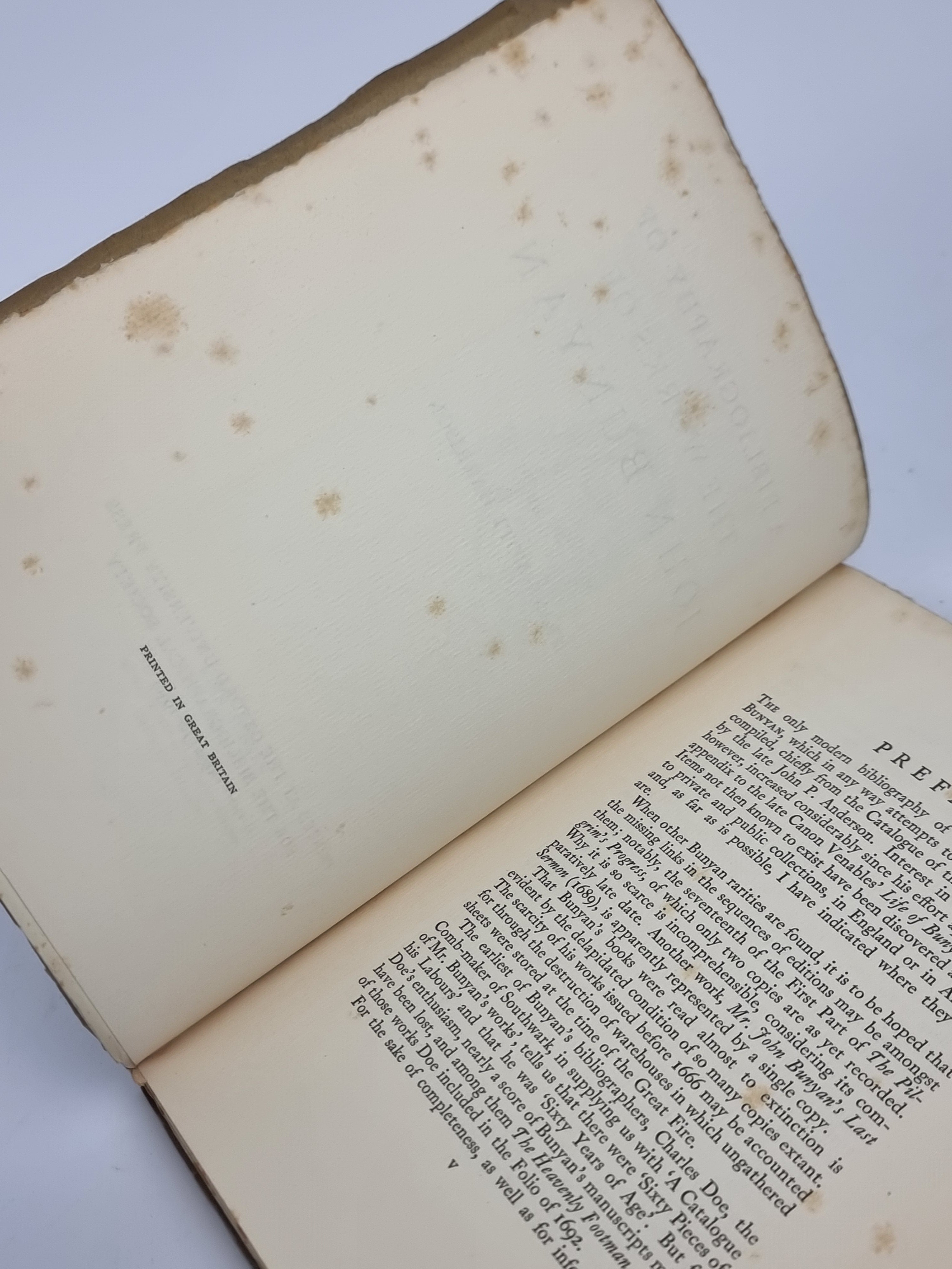 A Bibliography of the Works of John Bunyan, Frank Mott Harrison — 1st Edition