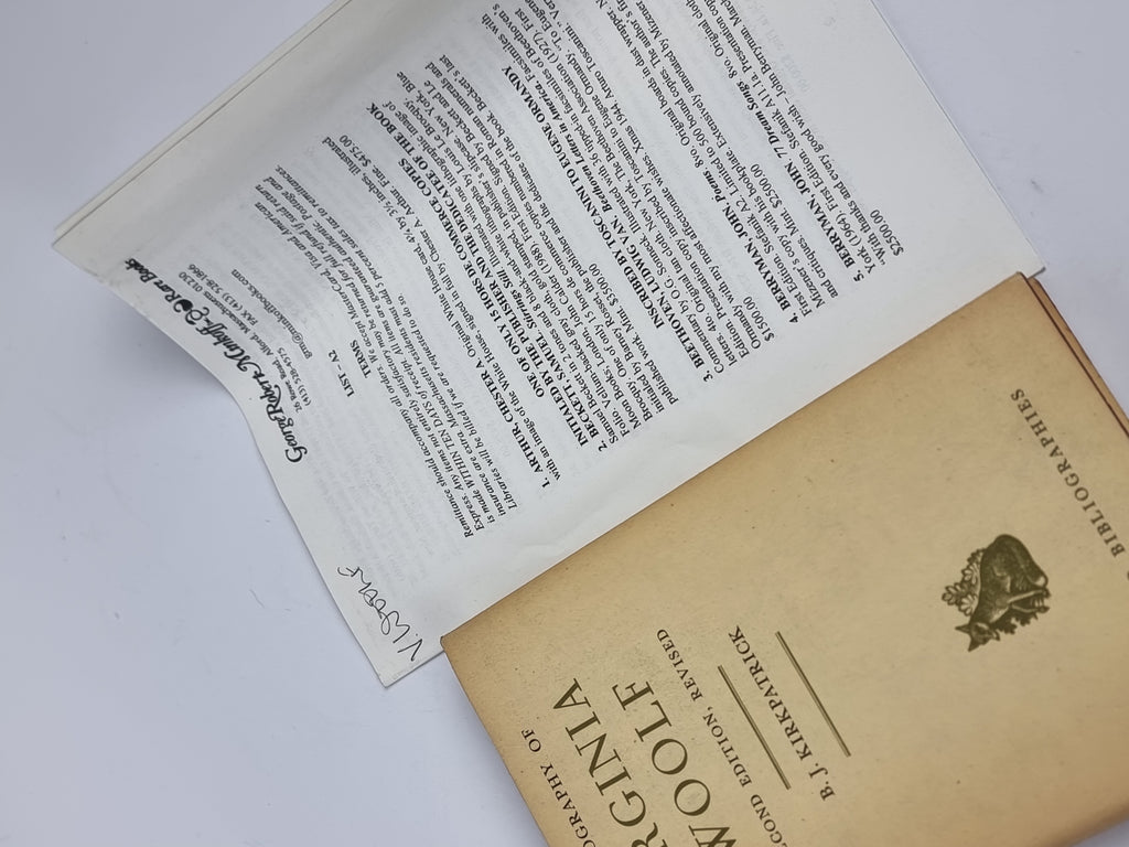 A Bibliography of Virginia Woolf, B. J. Kirkpatrick — 2nd Edition