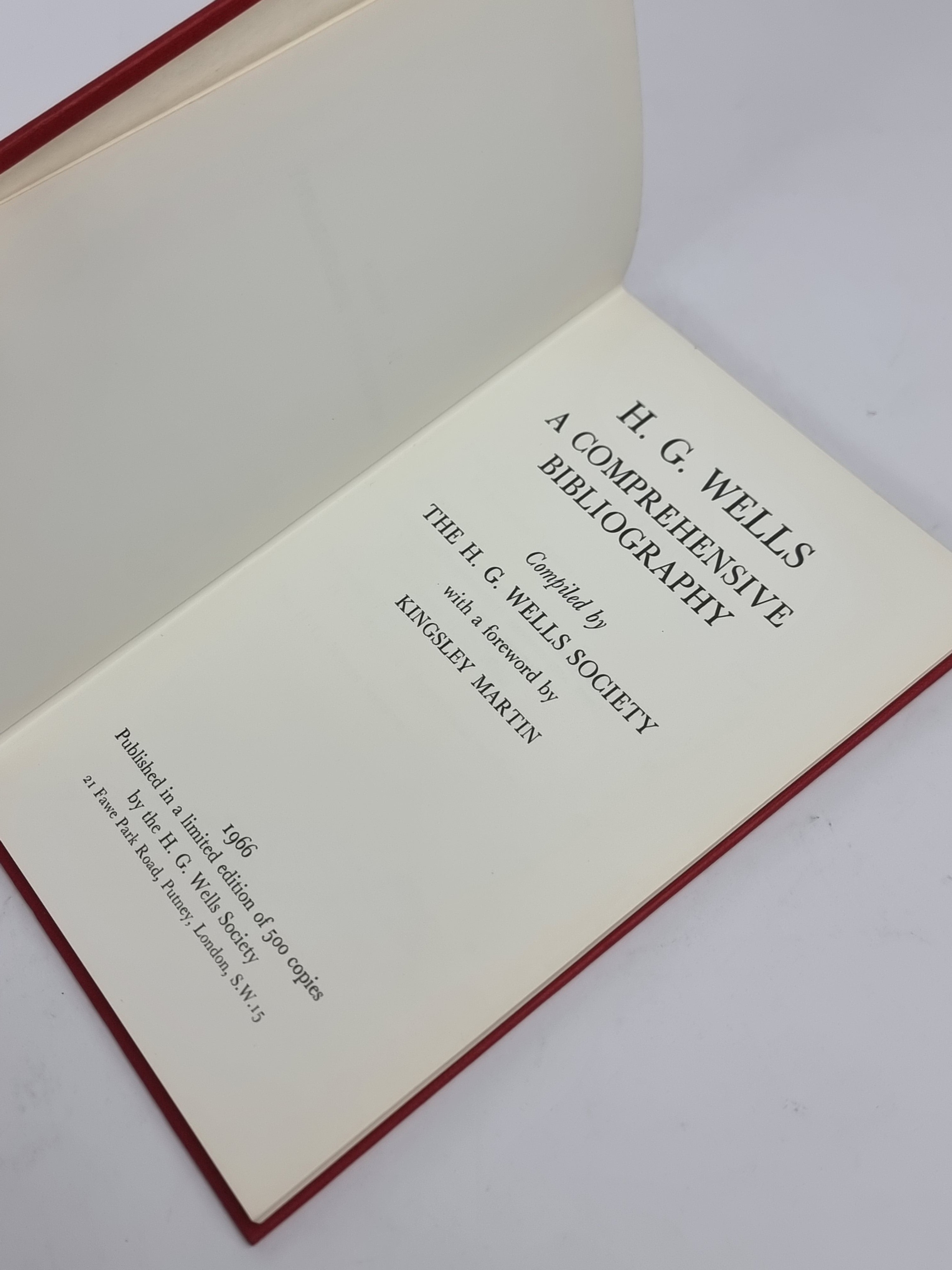 H. G. Wells: A Comprehensive Bibliography, Compiled by The H. G. Wells Society