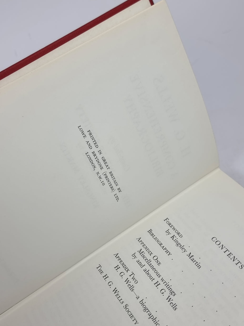 H. G. Wells: A Comprehensive Bibliography, Compiled by The H. G. Wells Society
