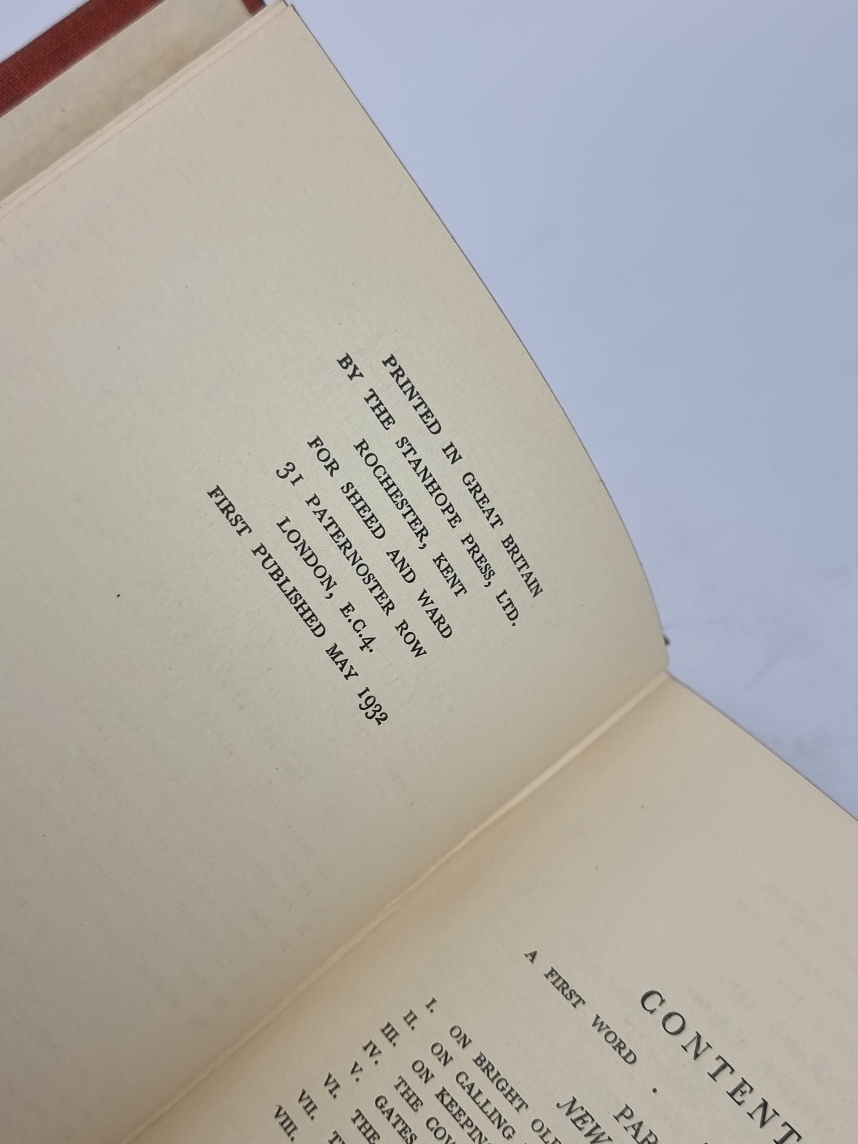Sidelights on New London and Newer York and Other Essays, G. K. Chesterton — 1st Ed