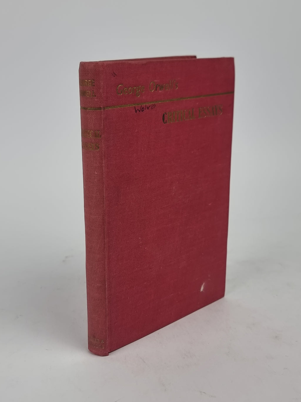 DraftCritical Essays, George Orwell — 1st Edition
