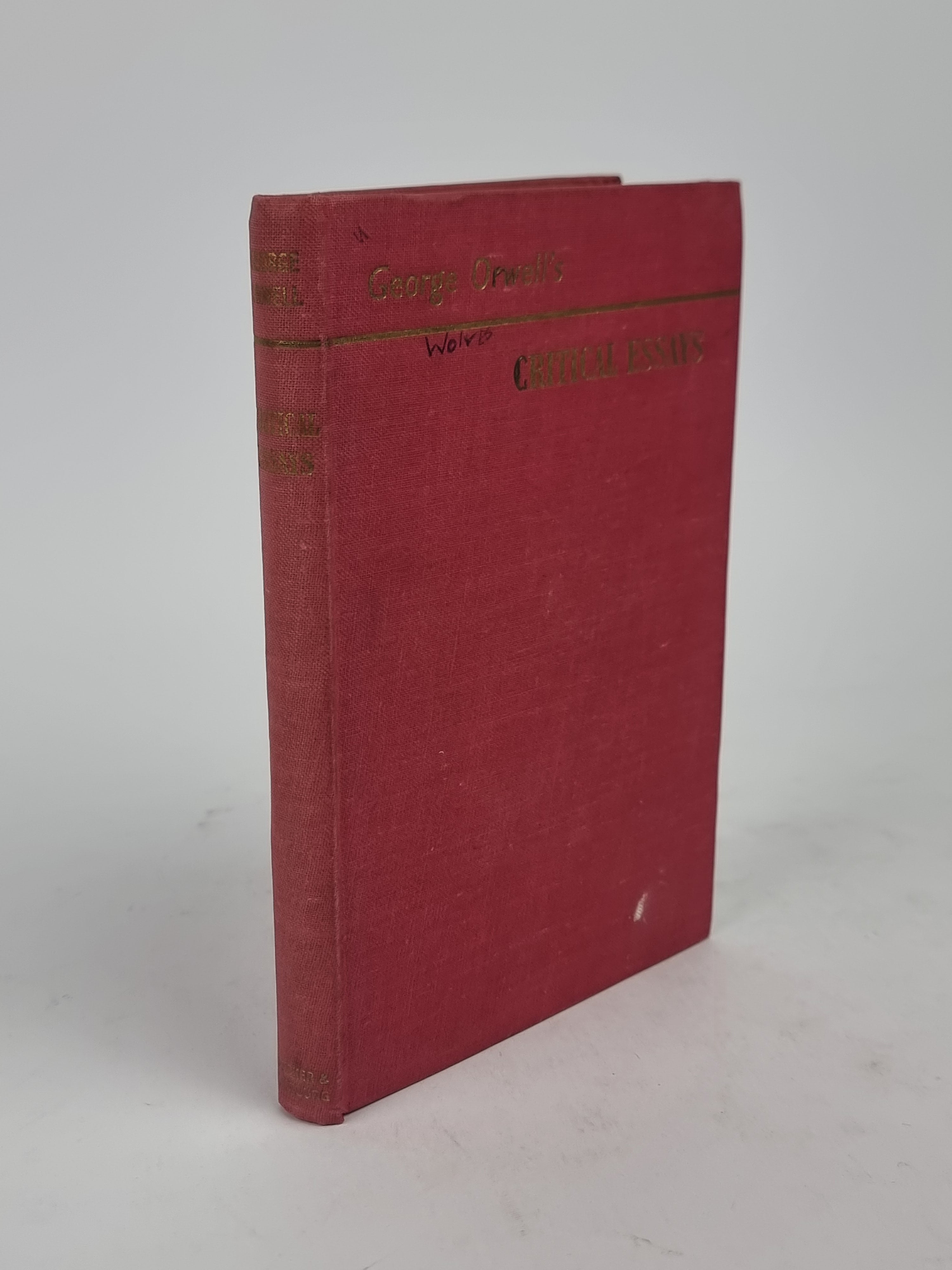DraftCritical Essays, George Orwell — 1st Edition