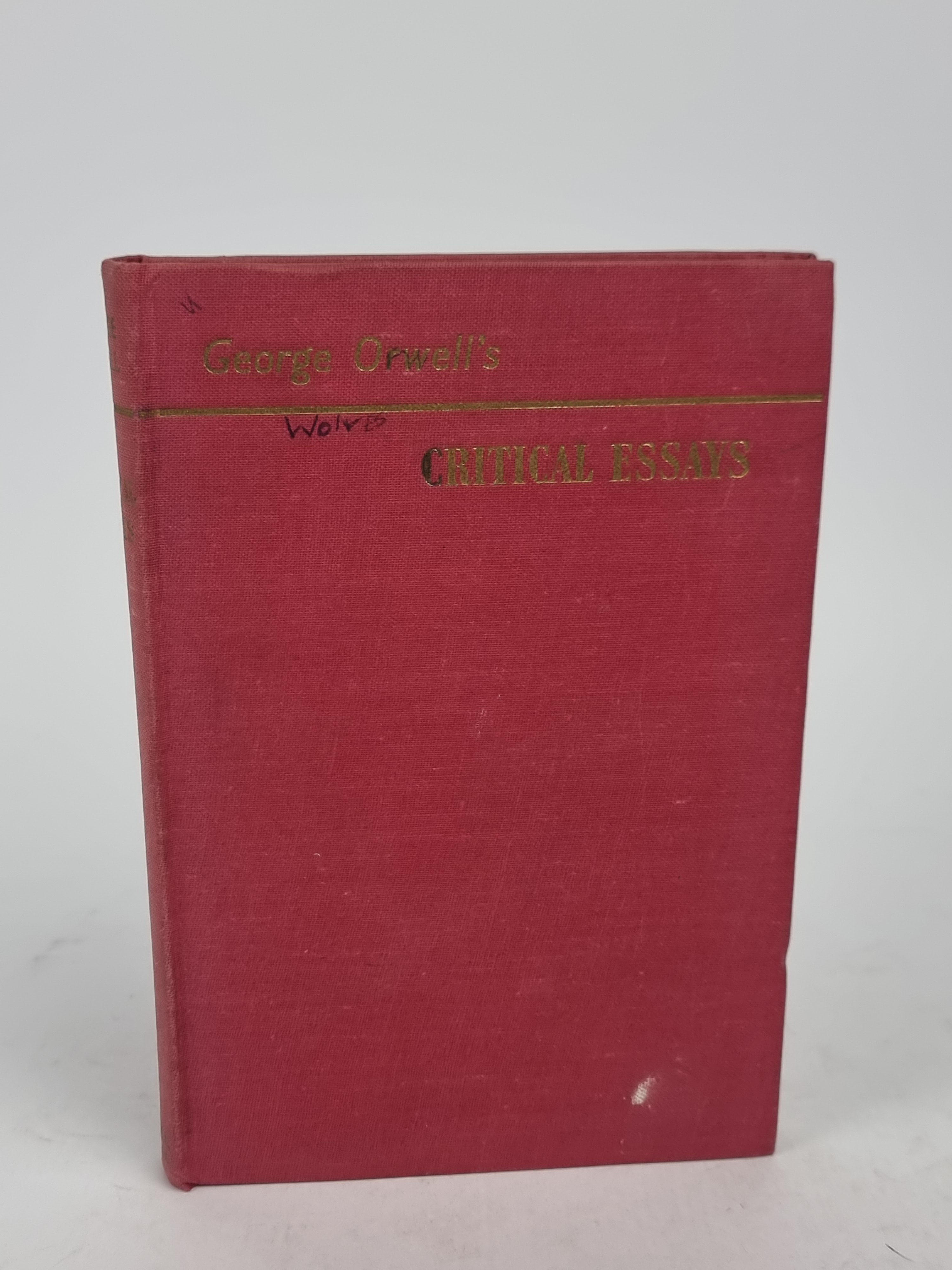 DraftCritical Essays, George Orwell — 1st Edition
