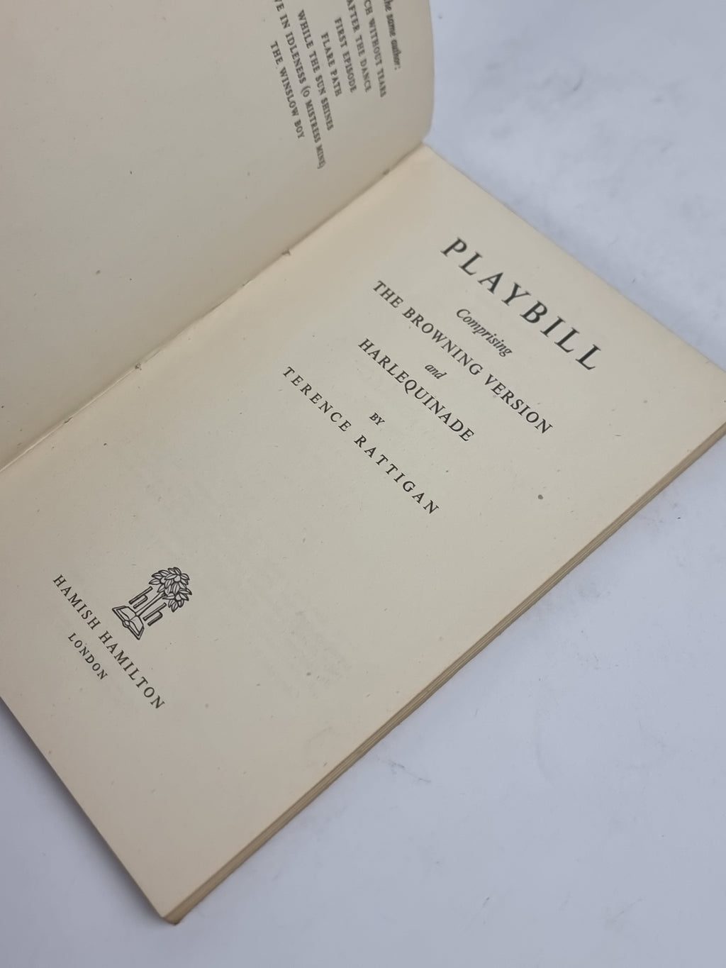 Playbill, Terence Rattigan — 1st Edition
